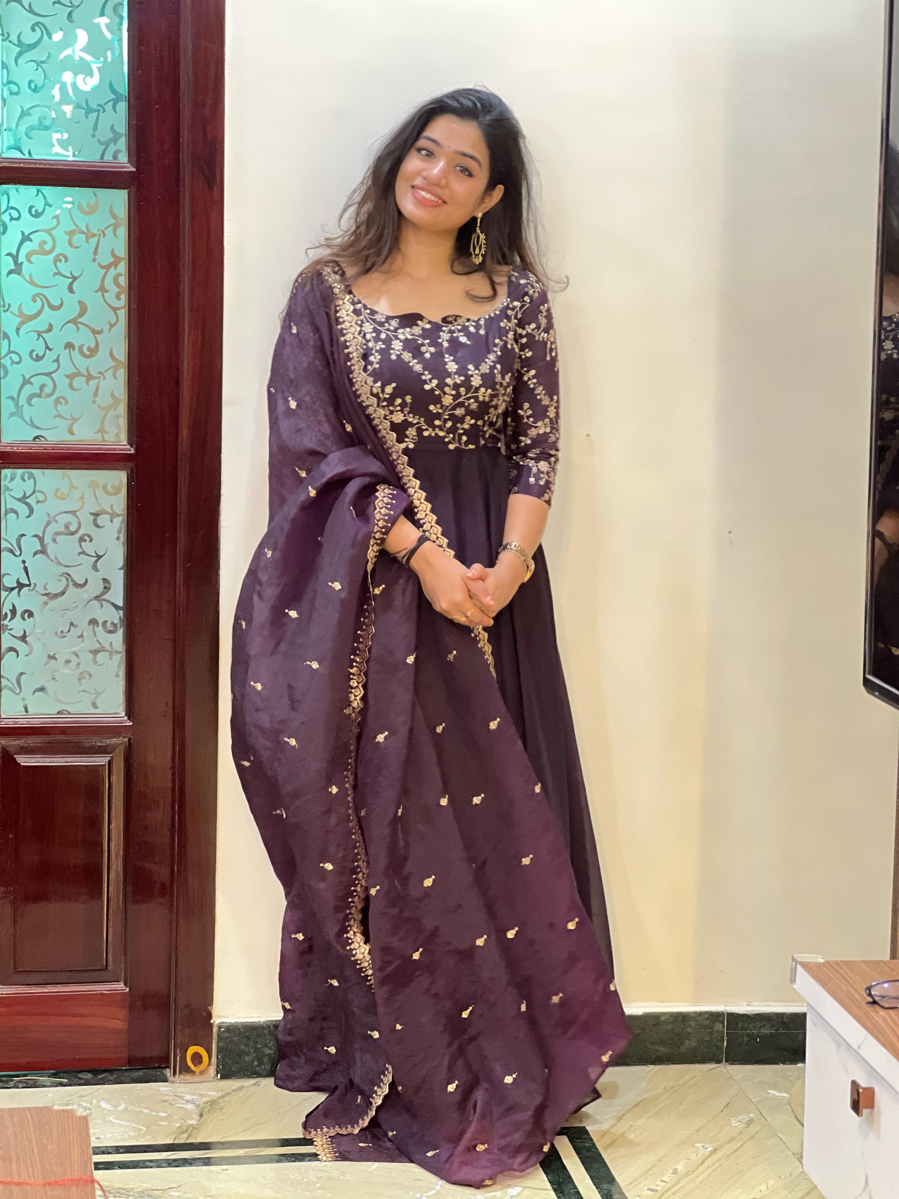 DD736 Kalyani Premium Anarkali Indian Ethnic Dress - Elegant Traditional Kurti for Women | Perfect for Weddings, Festivals & Special Occasions