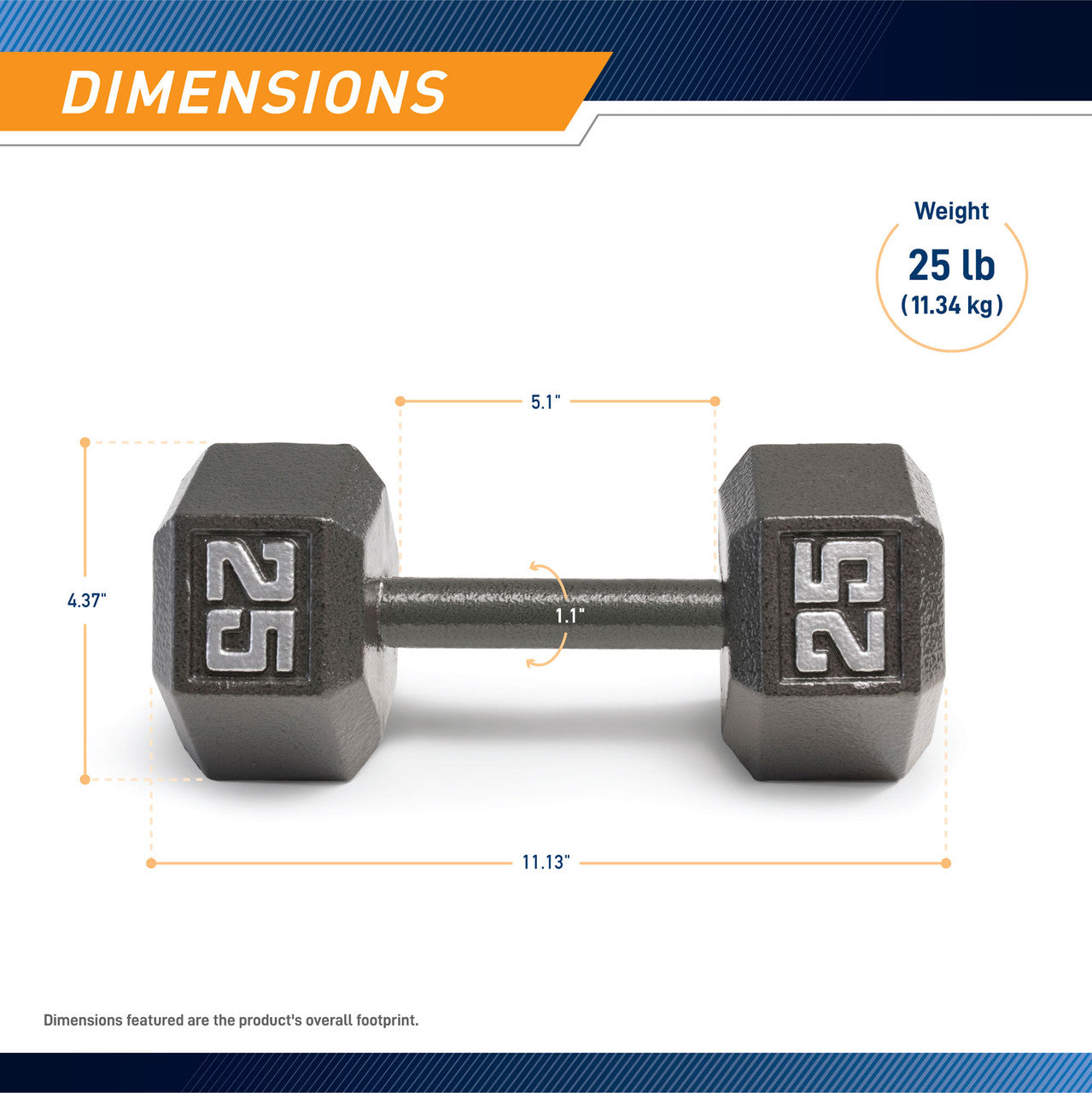 Marcy 25lb Hex Dumbbell Set - Premium Cast Iron Weight for Home Gym & Strength Training | Perfect for CrossFit, HIIT & Muscle Building Workouts