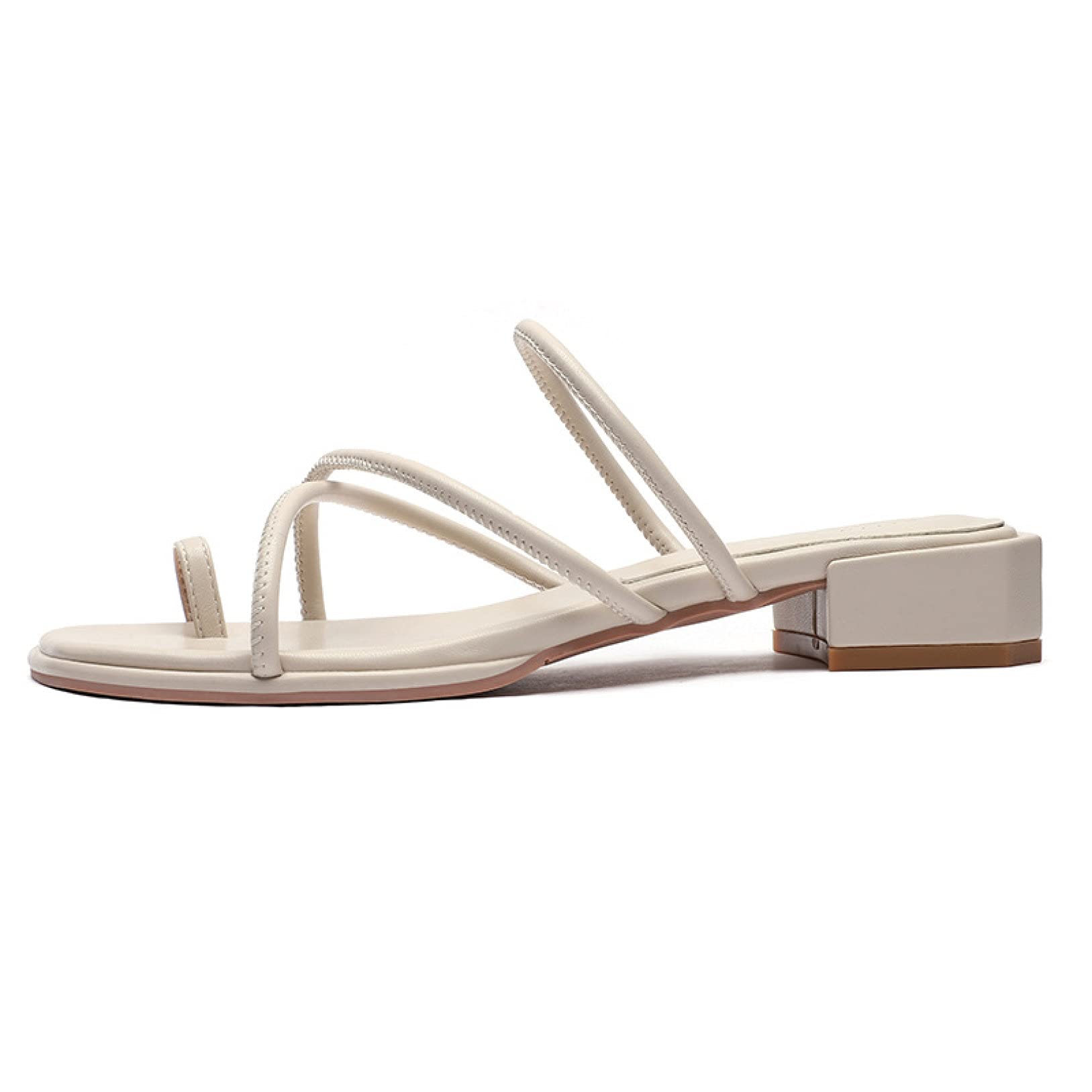 Women's Square Toe Heeled Sandals - Cross Strap Flip Flops Mules with Slip On Backless Design | Block Low Heel Slides Slippers for Beach, Party & Summer Outfits