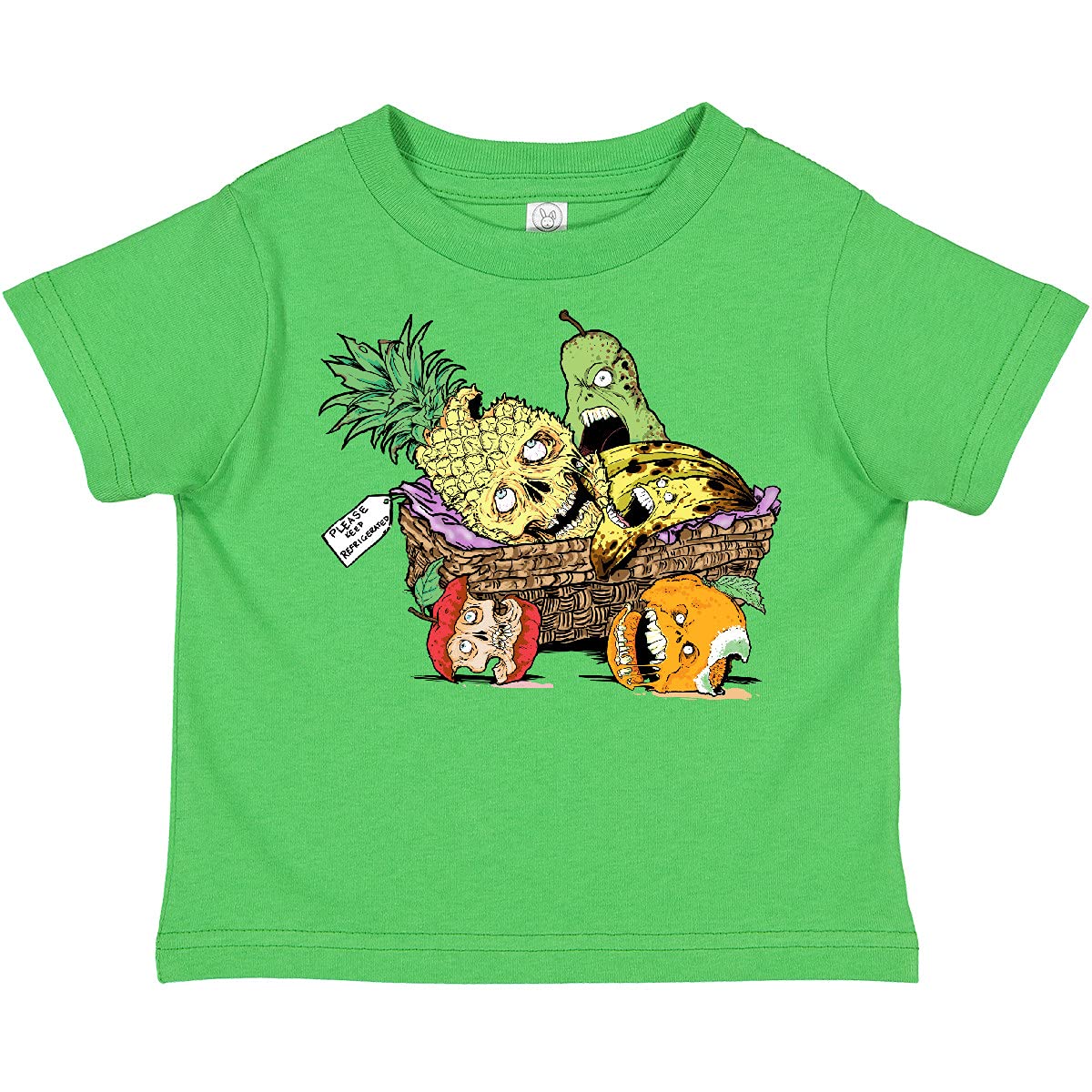 Inktastic Zombie Fruit Gift Basket Toddler T-Shirt - Funny Halloween Kids Tee for Boys & Girls - Perfect for Halloween Costumes, Trick or Treating & Spooky Parties