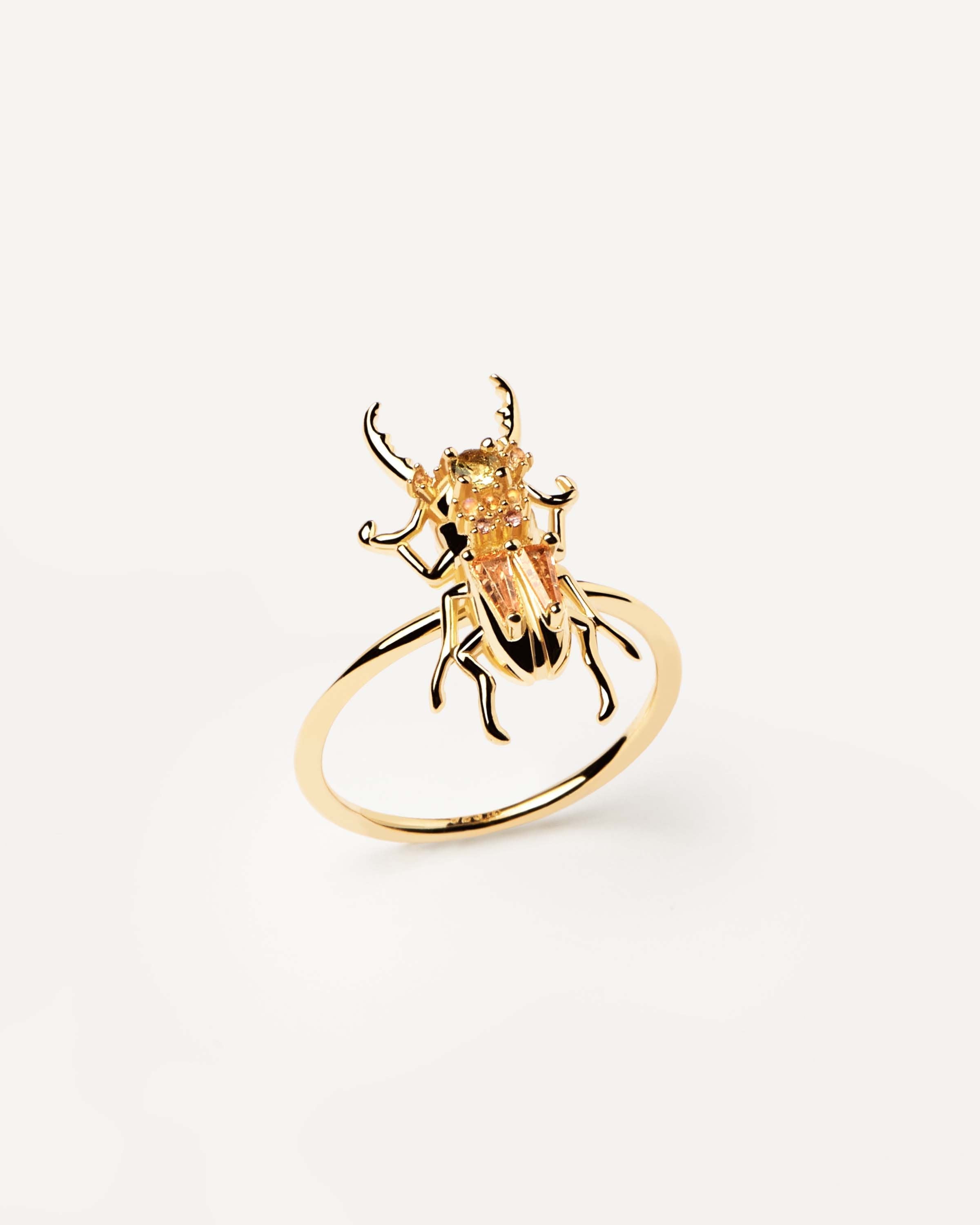 Courage Beetle Ring for Men & Women - Stainless Steel Insect Jewelry - Unique Gothic Punk Style Accessory for Halloween, Cosplay, and Everyday Wear