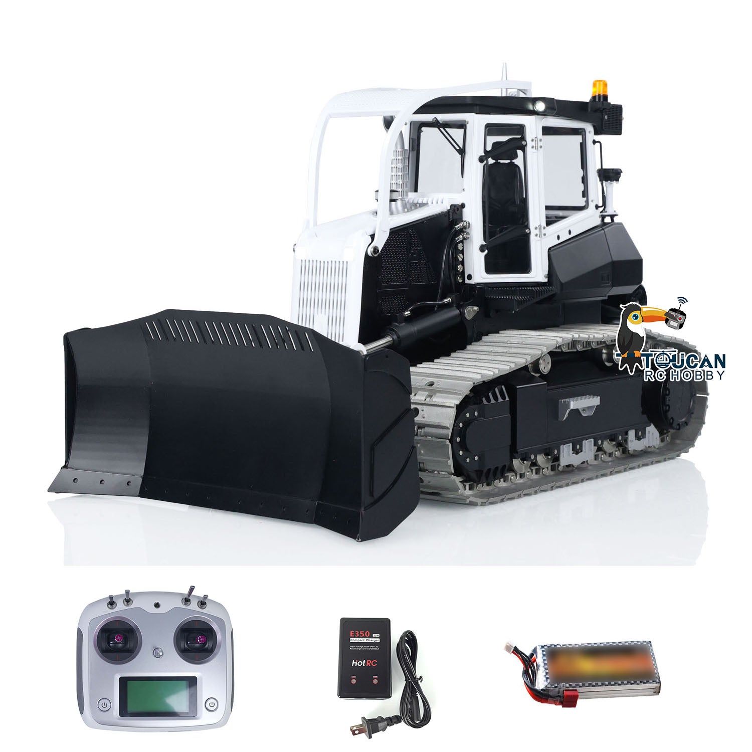LESU 1/14 Scale RC Bulldozer - 850K Metal Hydraulic Remote Control Construction Vehicle with ESC, Motor & LED Light System - Painted & Assembled Ready-to-Run - Perfect for Construction Enthusiasts & RC Hobbyists