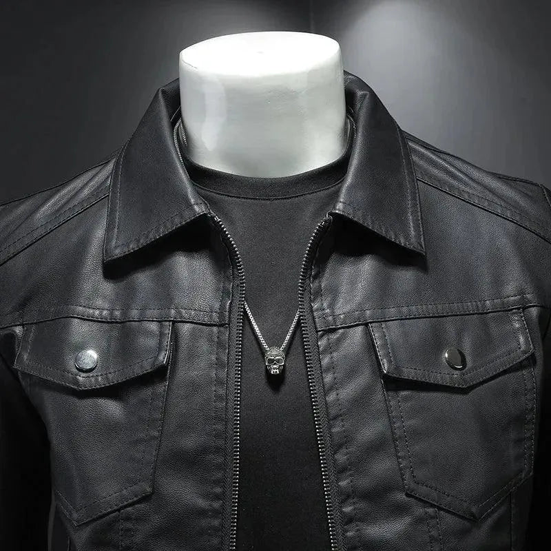 Men's Slim Fit Faux Leather Jacket - Stylish Vegan Leather Biker Jacket for Men | Perfect for Motorcycle Riding, Night Out & Casual Wear