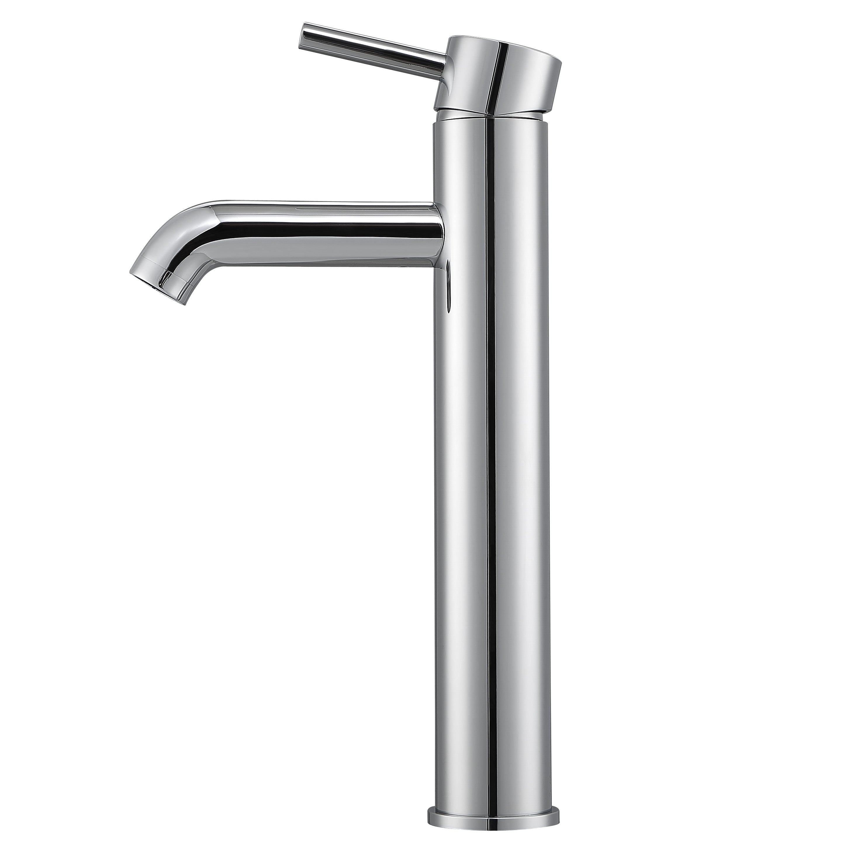 Ancona Holbrook White Bathroom Vessel Sink with Chrome Argenta Vessel Faucet - Perfect for Modern Bathroom Vanities and Powder Rooms