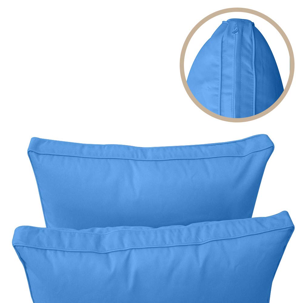 Outdoor Daybed Mattress Cover with Bolster Back Pillow Slipcovers - Piped Trim Design for Patio Furniture (Style 1, Full Size AD102) - Perfect for Poolside Lounging and Garden Relaxation
