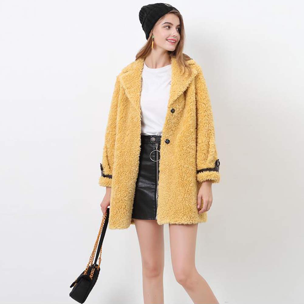 Women's Faux Fur Coat - Winter Warm Short Jacket with Turn Down Collar & Open Front Overcoat | Cozy Outerwear for Casual Outings, Date Nights & Holiday Parties