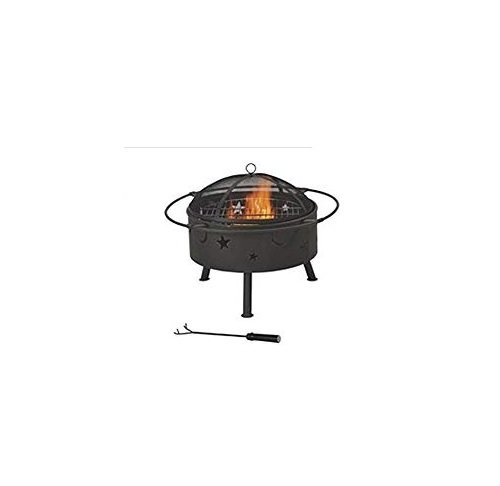 32 Inch Round Outdoor Fire Pit - Heavy Duty Steel Fire Pit for Backyard, Patio, Camping & Garden - Perfect for Bonfires, Roasting Marshmallows & Outdoor Gatherings