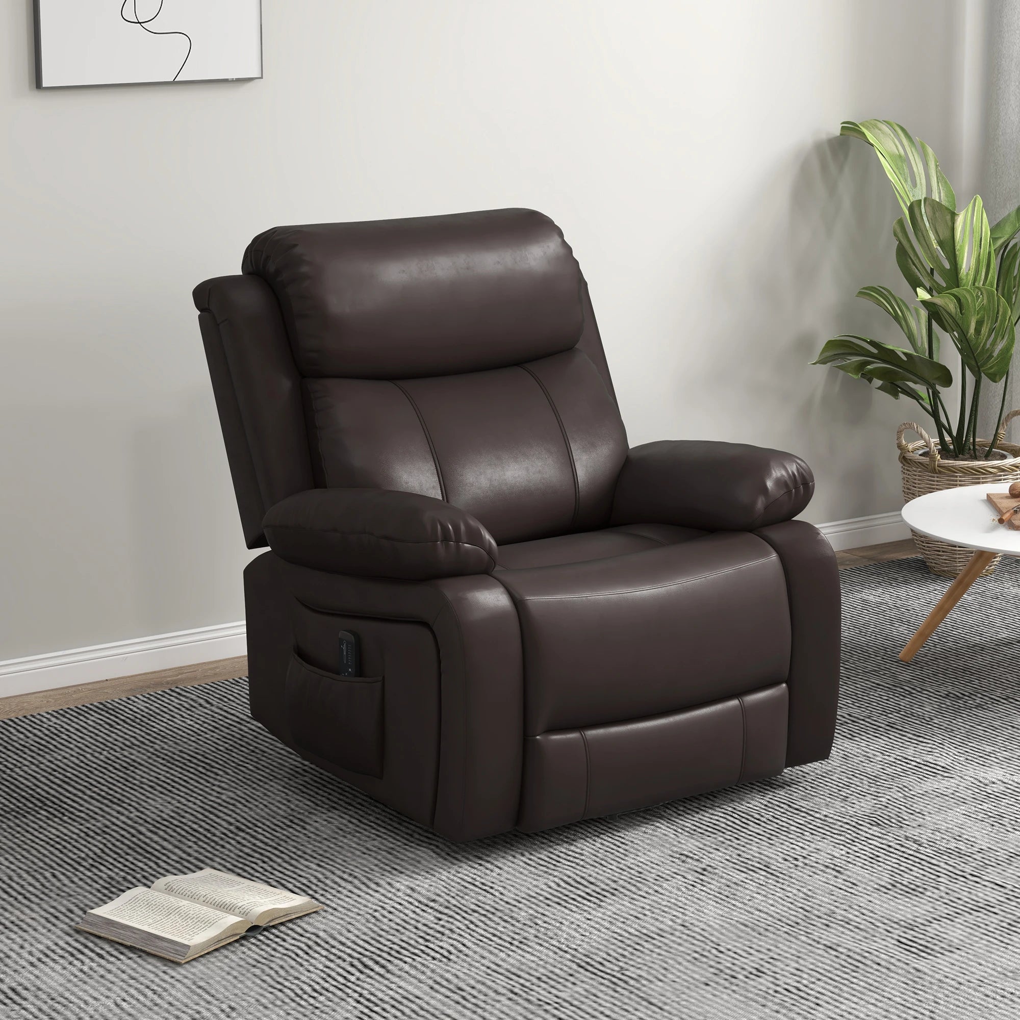 Premium Faux Leather Vibration Massage Reclining Swivel Chair - 3 Color Options for Home, Office & Gaming Relaxation