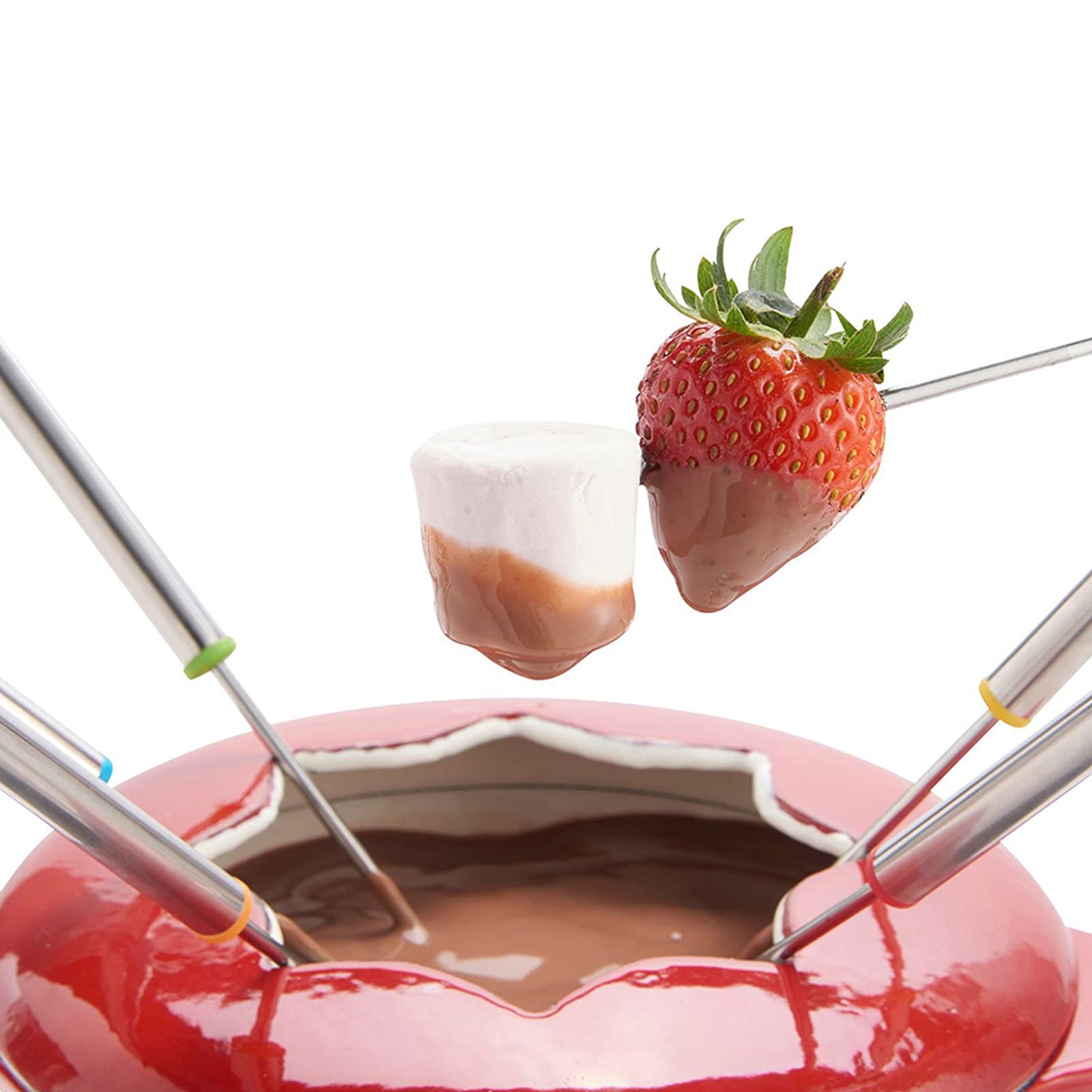6-Piece Stainless Steel Fondue Forks Set for Chocolate, Cheese & Dessert - Durable Kitchen Tools & Tableware for Parties, Dinner & Entertaining