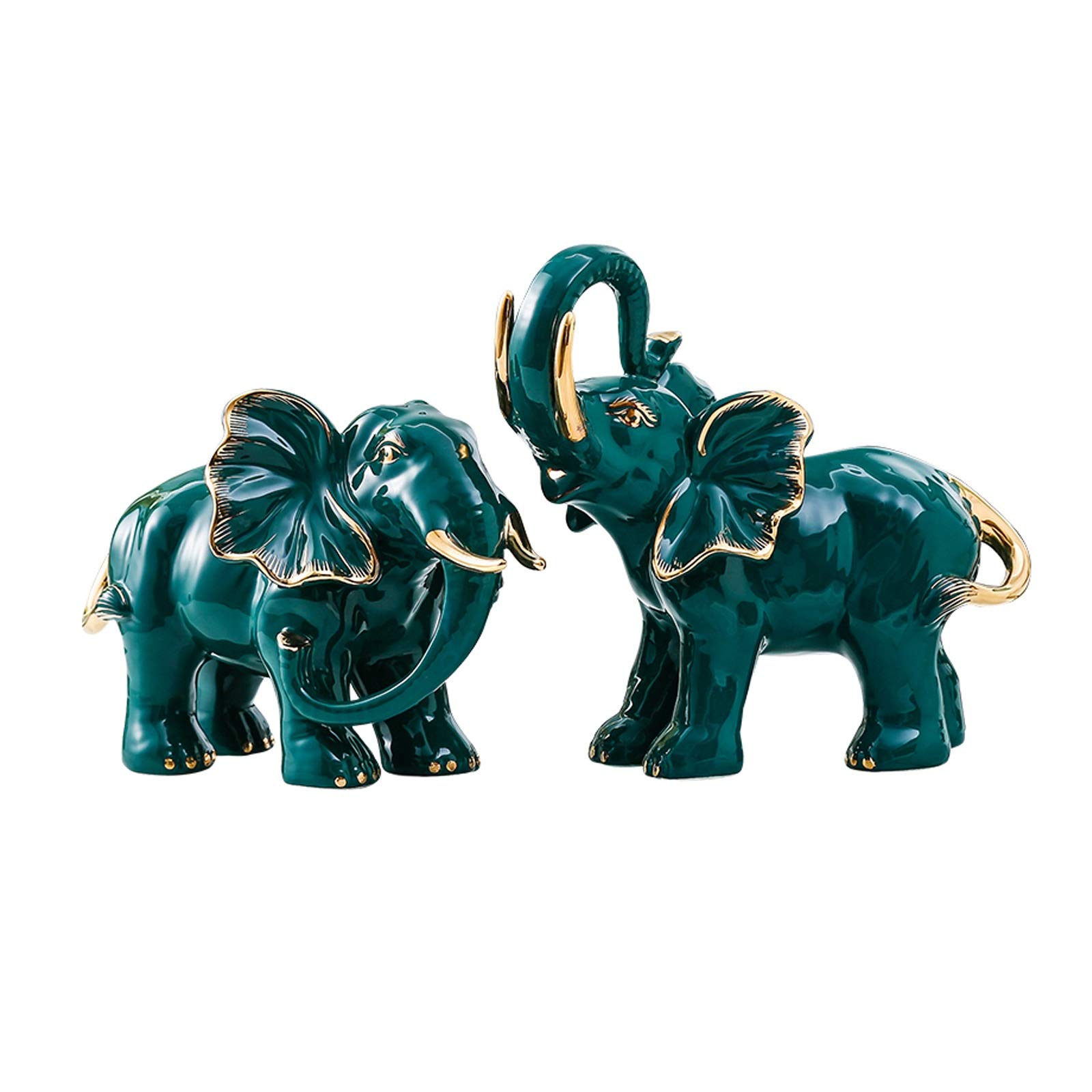 Stylish Ceramic Elephant Figurine - Small Desktop Decoration for Home Office, Wedding & Feng Shui Decor - Perfect Birthday Gift & Lovely Home Ornament (Ideal for Workspace, Living Room & Gift Giving)