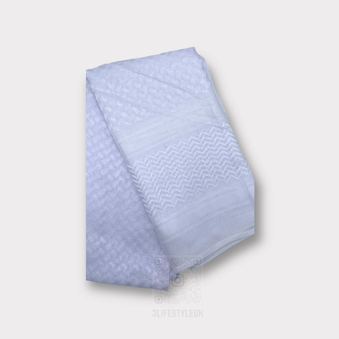 Authentic Arab White Shemagh Scarf - Traditional Middle Eastern Head Wrap for Men & Women - Perfect for Desert Travel, Outdoor Adventures & Cultural Events
