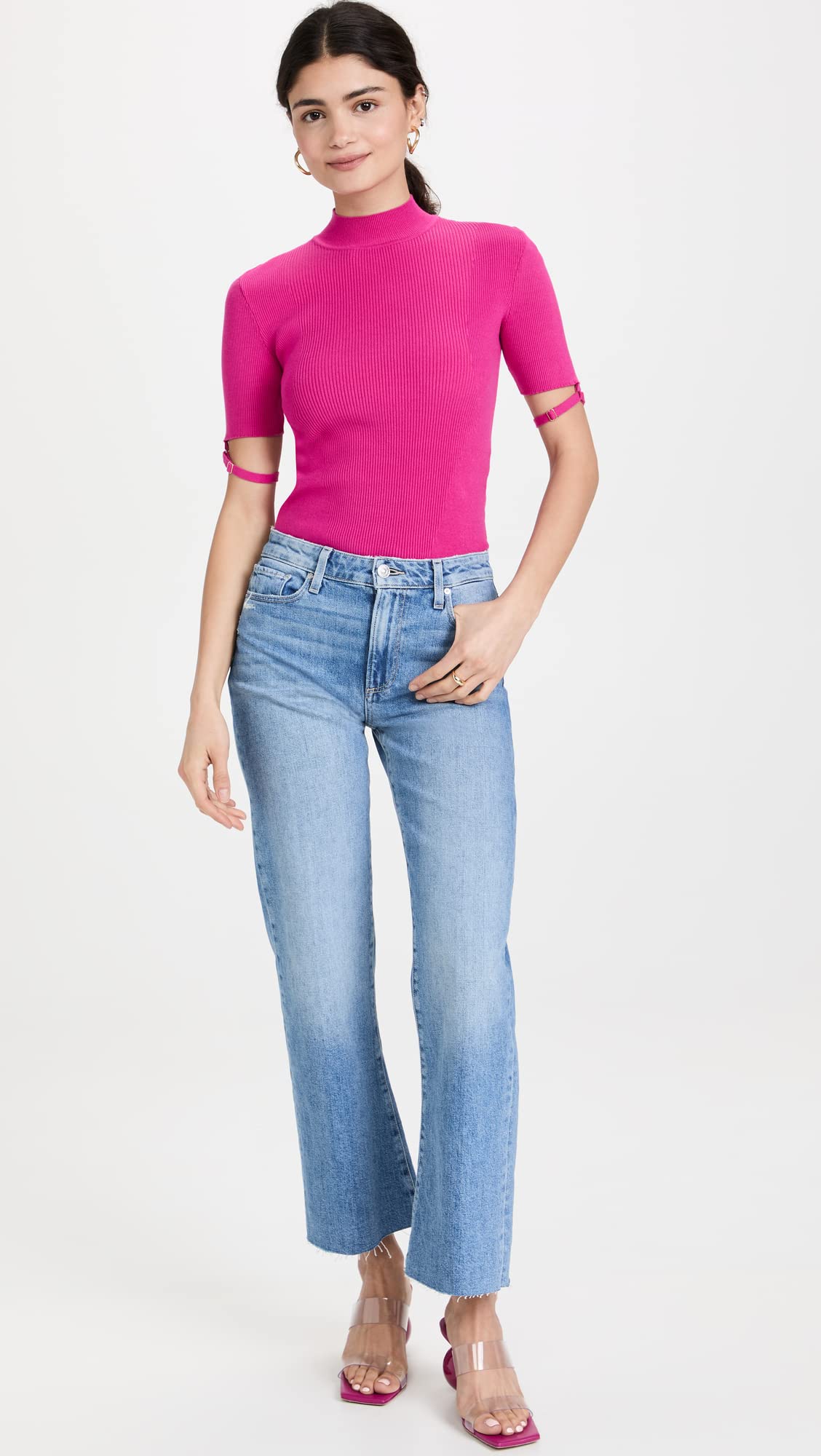 PAIGE Women's Leenah High-Rise Ankle Jeans - Slim Fit Stretch Denim Pants for Casual & Work Wear | Perfect for Office, Date Night & Everyday Outfits