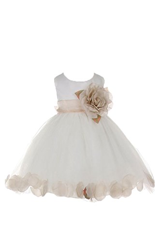 White With Champagne Sash, Flower & Petals