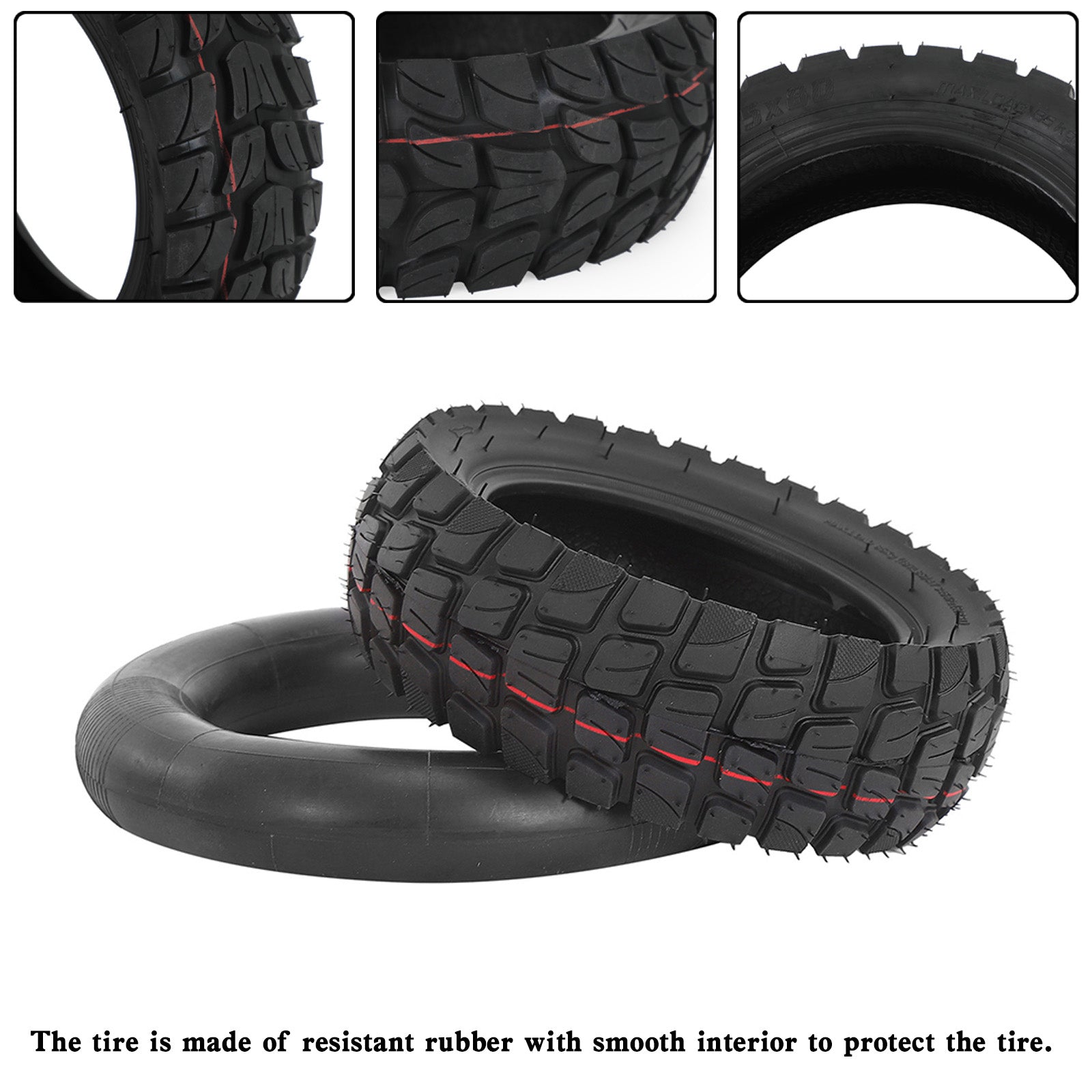 10x3.25-5.25x80 Off-Road Tires + Inner Tubes for KUGOO M4 Zero Electric Scooter - 80/65-6 Size - Perfect for Trail Riding, Commuting & Outdoor Adventures