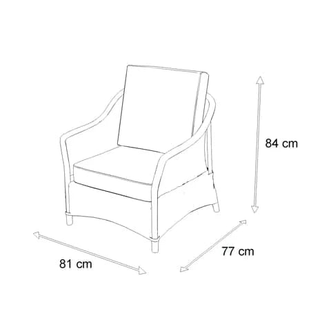 Hamptons Outdoor Wicker Armchair - Surfmist Wicker & Dune Spunpoly Cushions - Weather-Resistant Patio Furniture for Poolside, Garden & Porch Relaxation