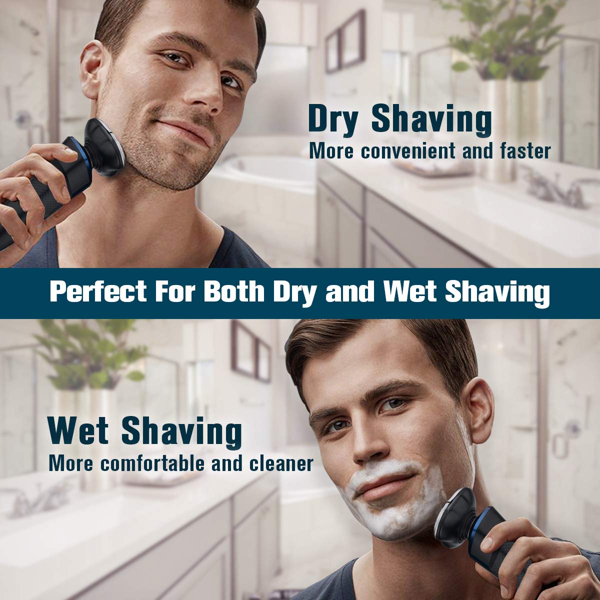 Vifycim Electric Shavers for Men - 3-in-1 Cordless Wet/Dry Razor with Precision Trimmer - Perfect for Travel, Gym & Daily Shaving at Home