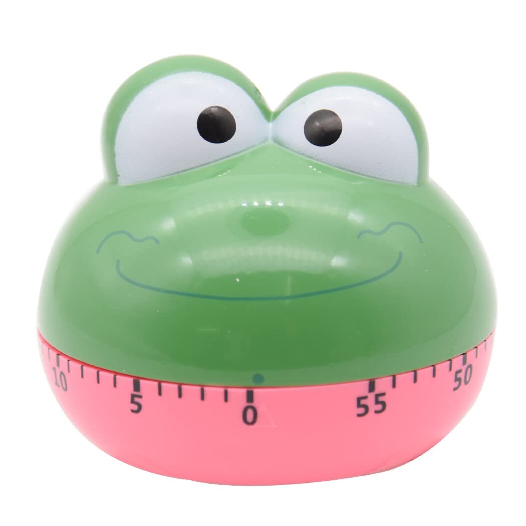 Hoshen Kitchen Mechanical Timer for Cooking - Animal Shape Frog Design - Manual Learning Time Manager - Perfect for Baking, Studying, and Time Management Tasks