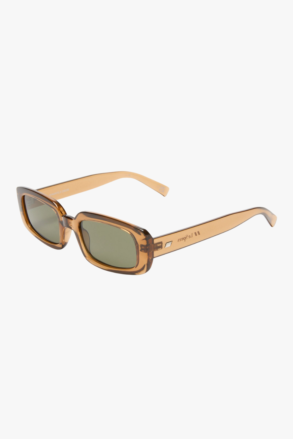 Dynamite Tobacco Rectangle Khaki Mono Lens Sunglasses for Men & Women - Retro Fashion UV Protection Shades for Outdoor Activities, Driving, and Beach Vacations