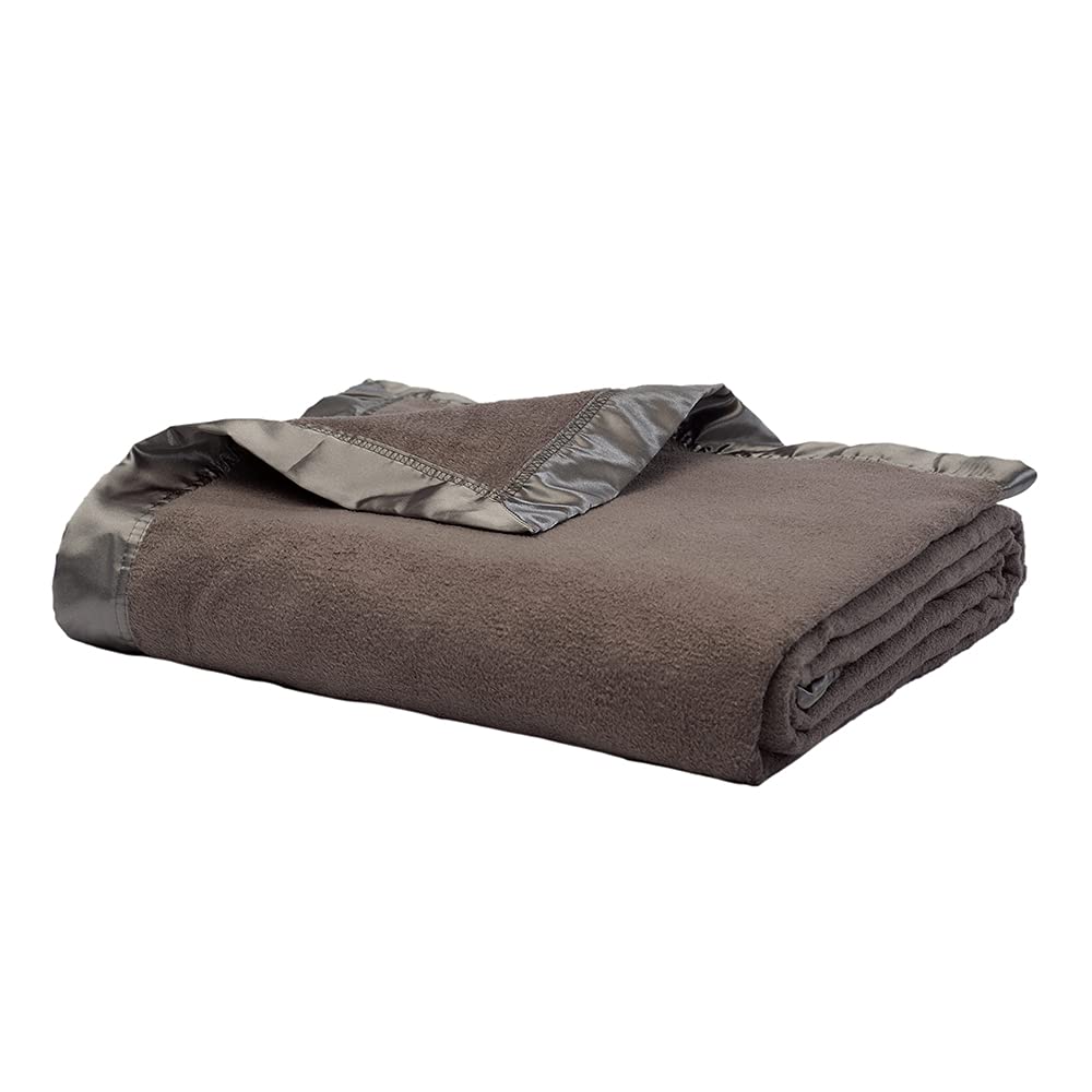 Cariloha Bamboo-Viscose Fleece Blanket - Ultra Soft King Size Blanket with Satin Trim for Bed & Couch - Luxurious Onyx Black - Perfect for Cozy Nights, Movie Time & Home Decor