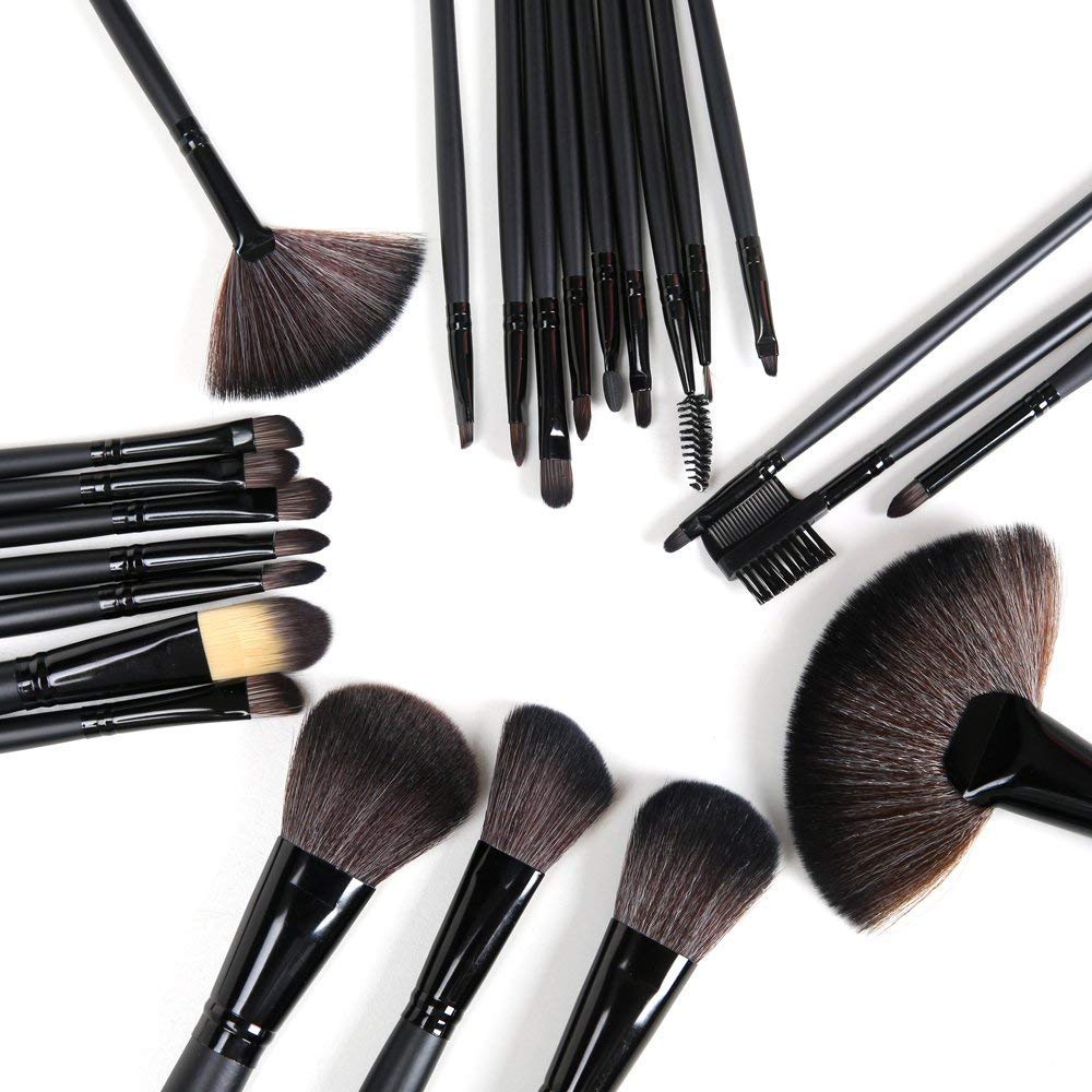 CIVAKI Professional 24-Piece Makeup Brush Set with Leather Storage Pouch & Premium Wooden Handles - Perfect for Makeup Artists, Beginners, and Everyday Beauty Routine