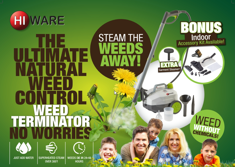Hi Steamer Weed Terminator - Fast & Effective Steam Weed Killer for Home & Garden - Perfect for Driveways, Patios, and Walkways