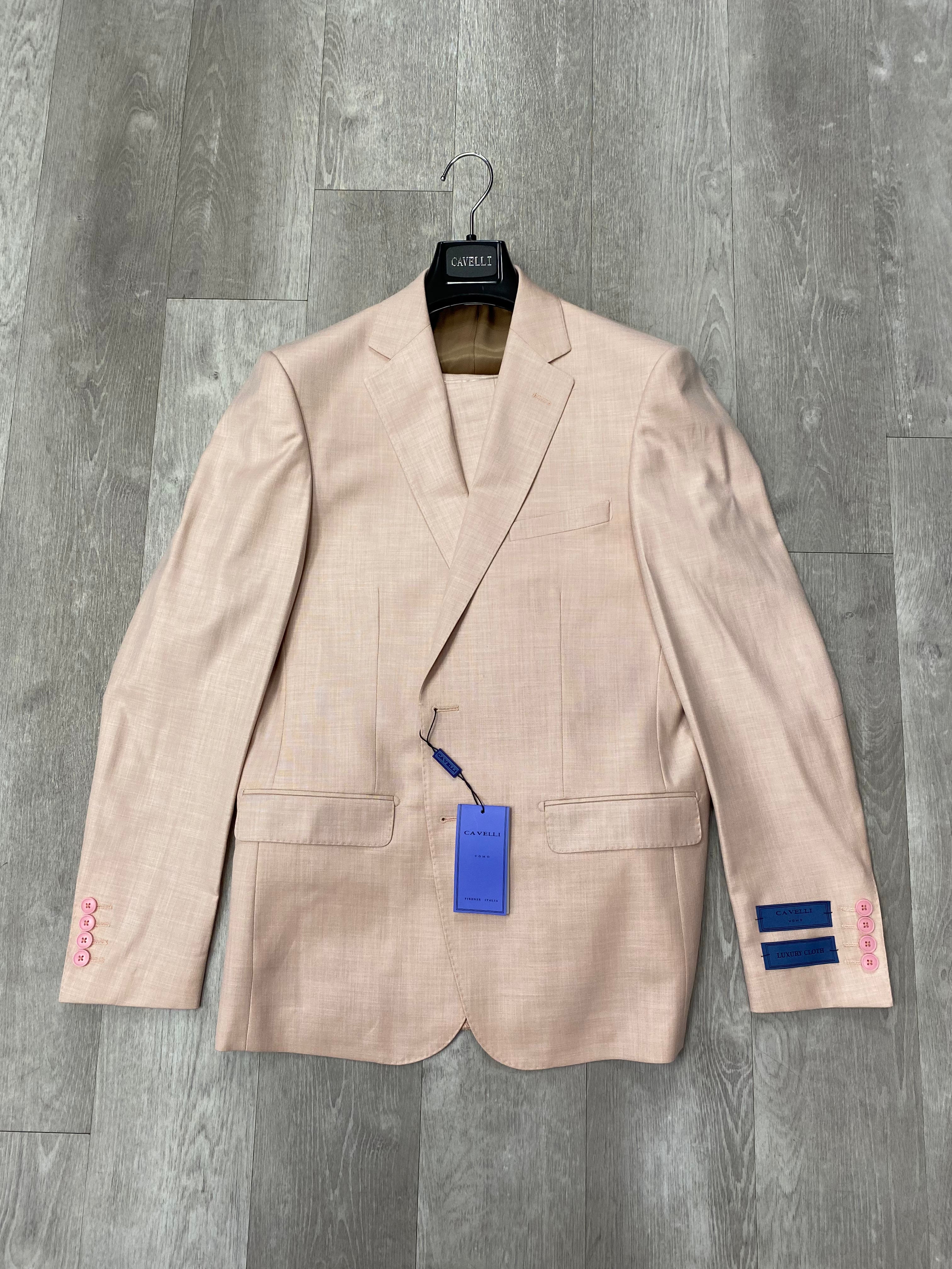 Cavelli Uomo Porto SLIM FIT Suit for Men - Dark Blush Business Attire | 1986/16 Collection | Formal Wear for Weddings, Office & Special Occasions
