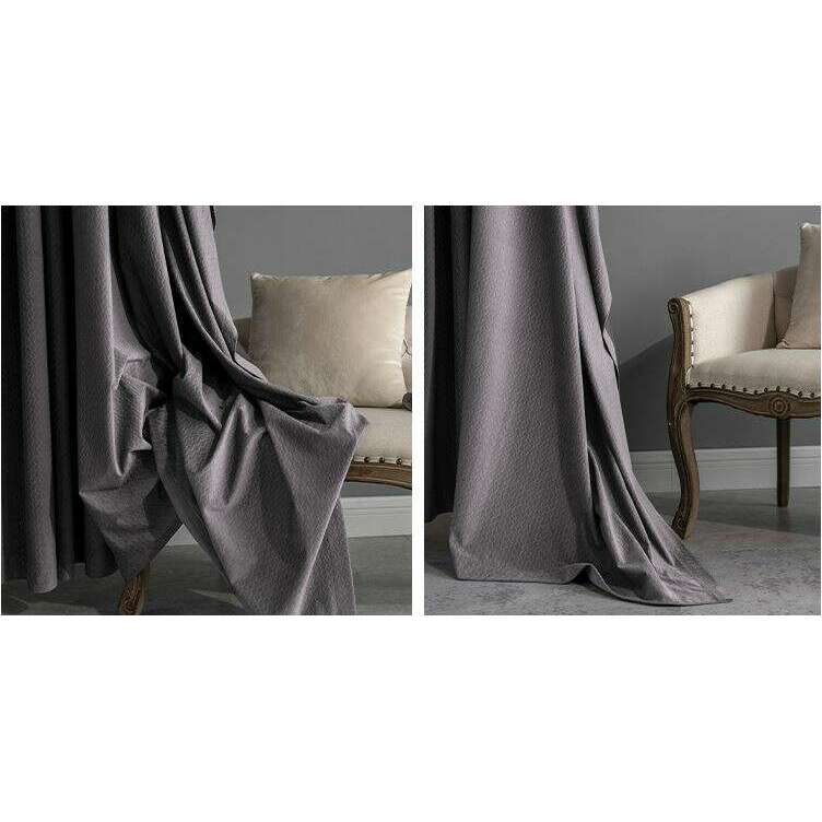 Luxury Jacquard Velvet Woven Design Curtains - Violet Gray | Elegant Window Treatments for Living Room, Bedroom & Home Decor | Blackout Drapes for Privacy & Light Control