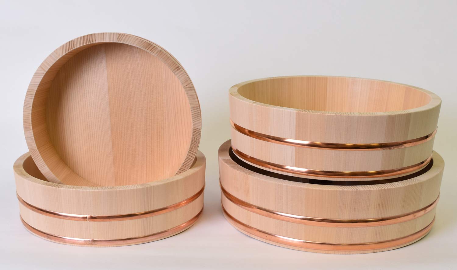 Premium Japanese Sawara Wood Sushi Rice Stand - 13 Inch (33cm) Traditional Ohitsu for 5 Pairs of Sushi - Perfect for Home Kitchens, Sushi Restaurants & Japanese Tea Ceremonies
