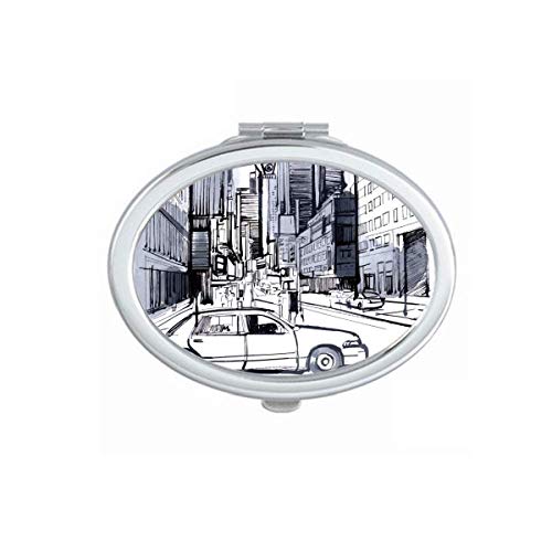 DIYthinker NYC Love New York City America Landscape Mirror - Portable Foldable Double-Sided Makeup Mirror with Stand (Travel, Home, Vanity, Handbag Essential)
