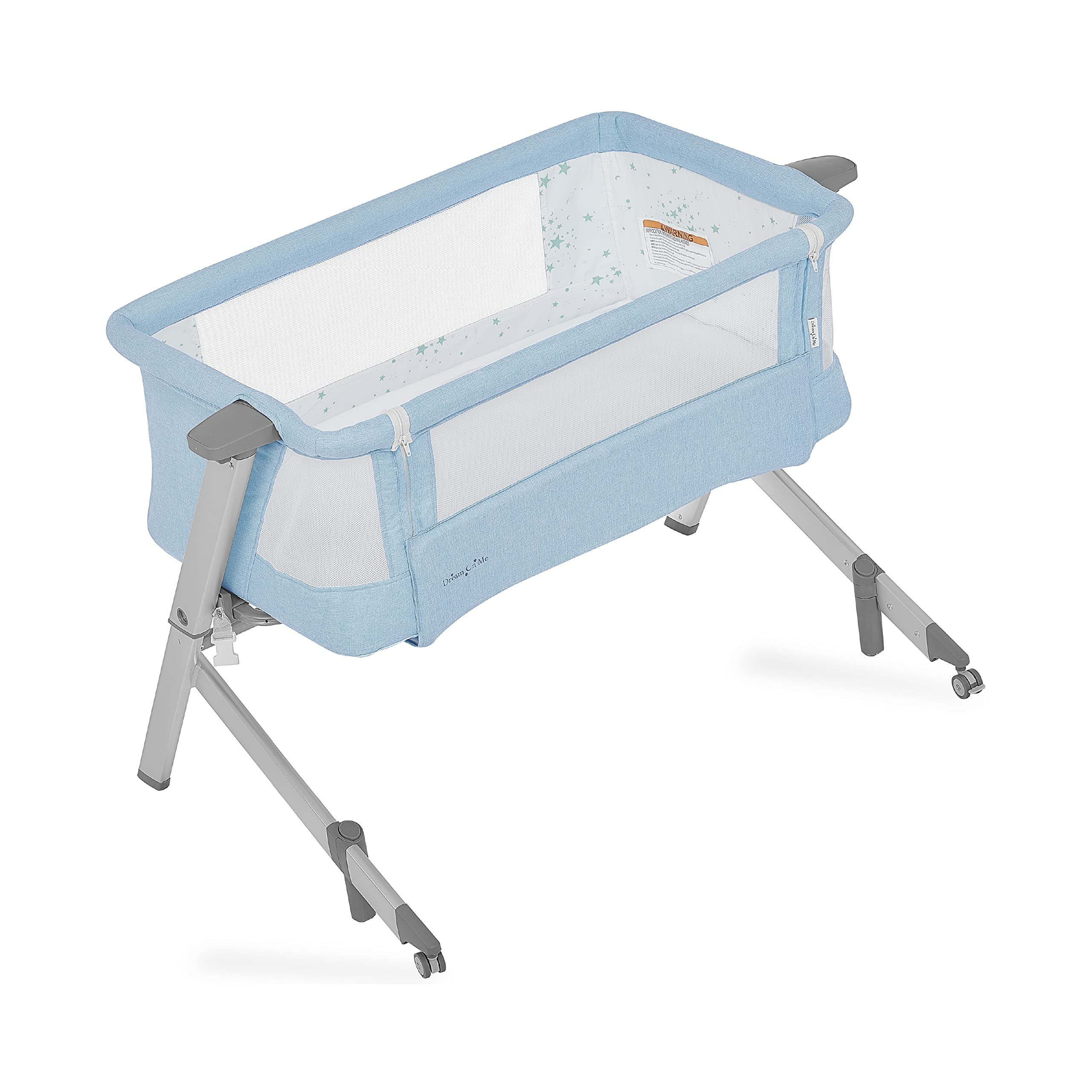 Dream On Me Skylar Portable Baby Bassinet & Bedside Sleeper - Lightweight, Adjustable Height (5 Positions), Foldable Travel Crib - JPMA Certified - Perfect for Nursery, Travel & Co-Sleeping