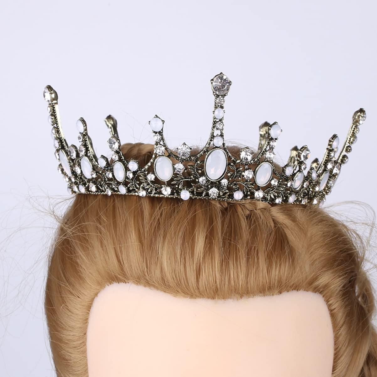 Beaupretty 2-Piece Vintage Rhinestone Crystal Tiara Set - Baroque Bridal Headpiece for Wedding, Prom, Christmas & Princess Costume | Queen Crown Headband for Bride, Pageant & Special Occasions