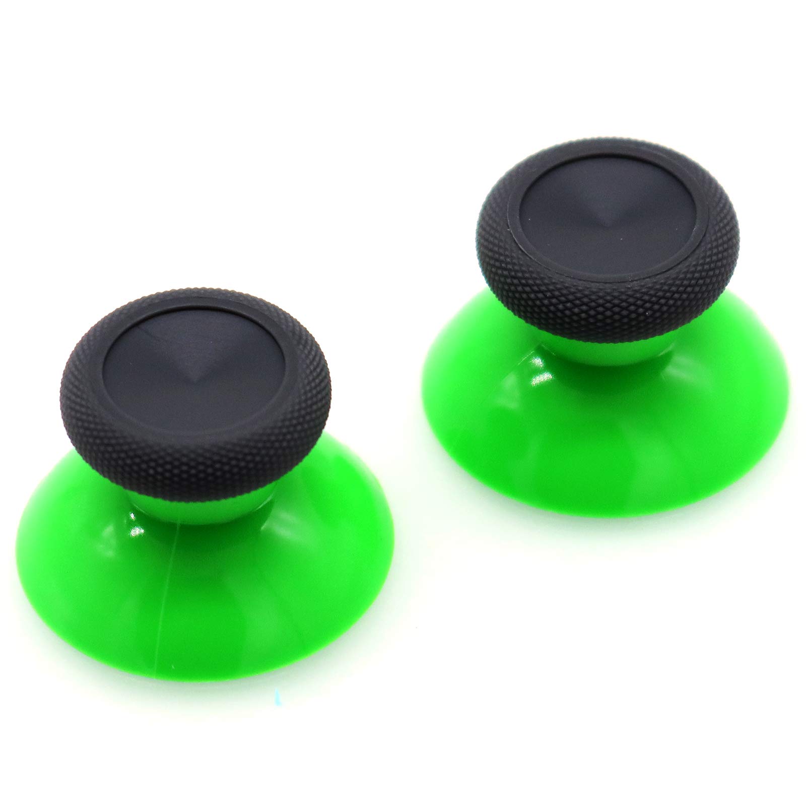 2-Pack OEM Concave Thumbsticks for Xbox One Controller - Green & Grey Rubber Joystick Replacement (Perfect for Gaming, Repair & DIY Enthusiasts)