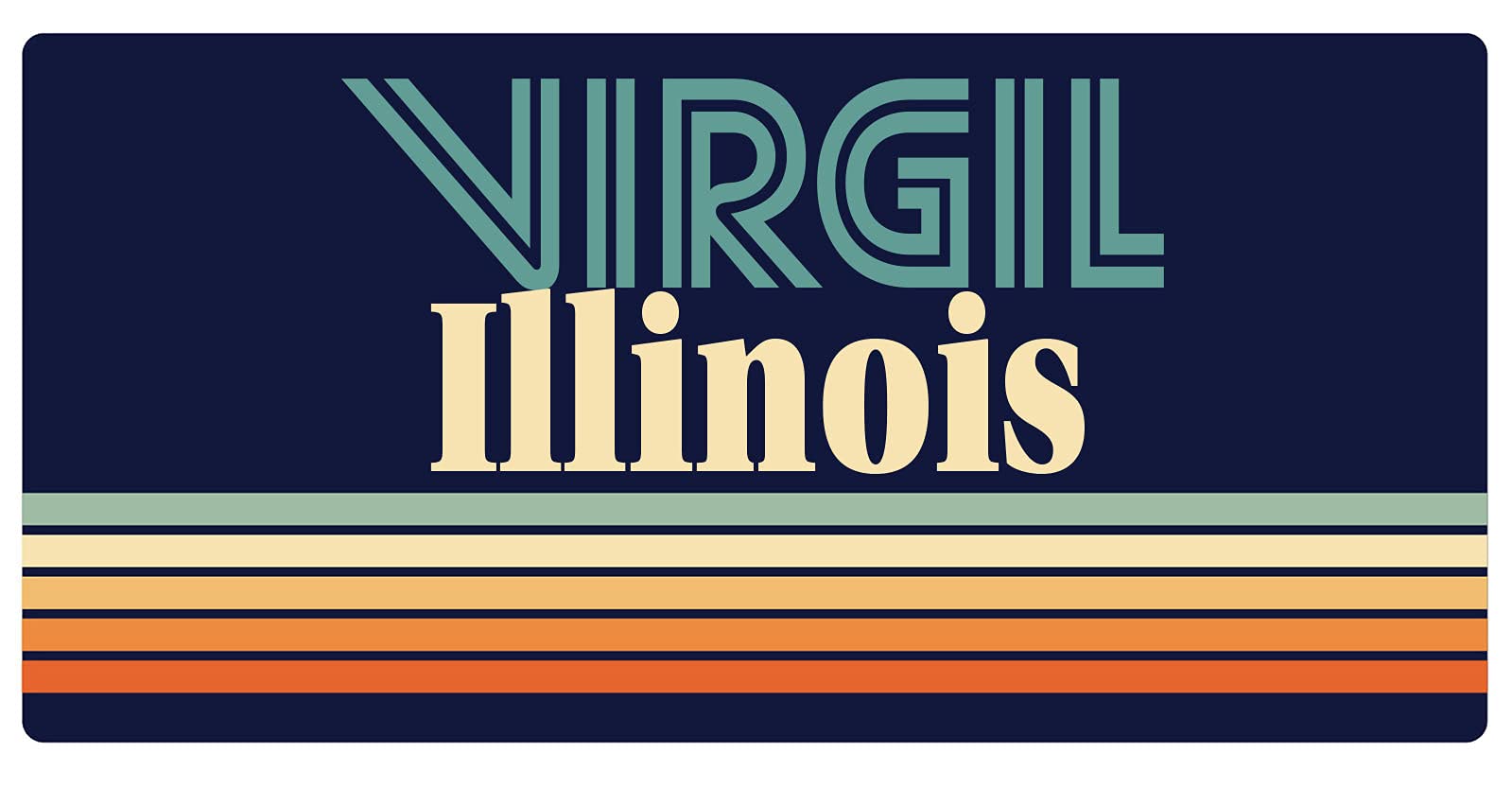 Virgil Illinois 5 x 2.5-Inch Retro Fridge Magnet - Vintage Style Decorative Refrigerator Magnet for Home, Office & Dorm Decor - Perfect for Fridge, Metal Surfaces & Collectors