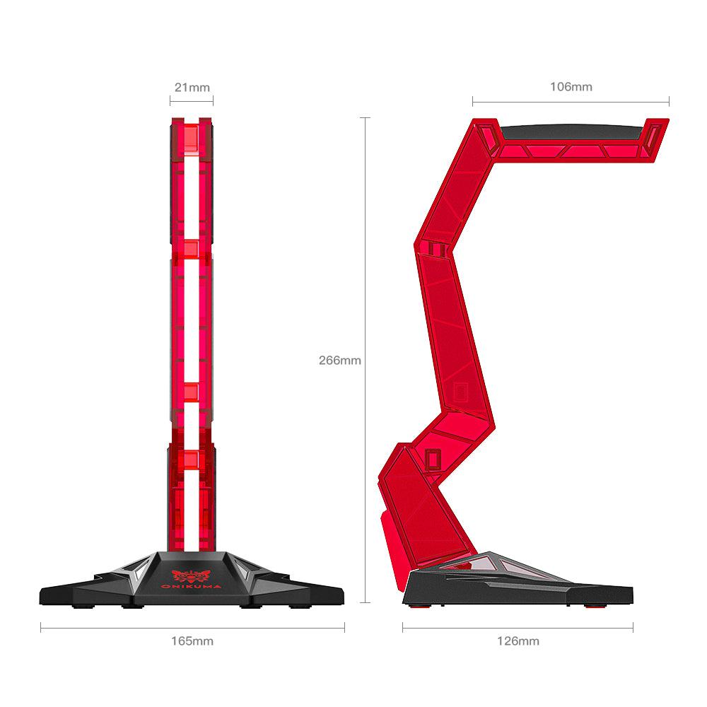 ONIKUMA ST 3 Acrylic Gaming Headset Stand with Hook - Perfect for Desk Organization & Headphone Storage for Gamers