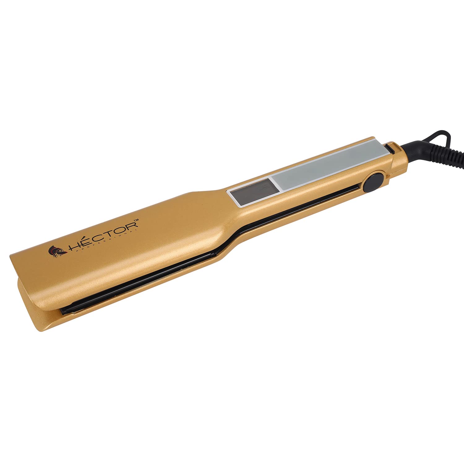 Hector i Touch Hair Straightener 963B - 1 Inch Broad Plate Flat Iron for Smooth & Shiny Hair - Gold (Perfect for Home Use, Travel & Salon Styling)