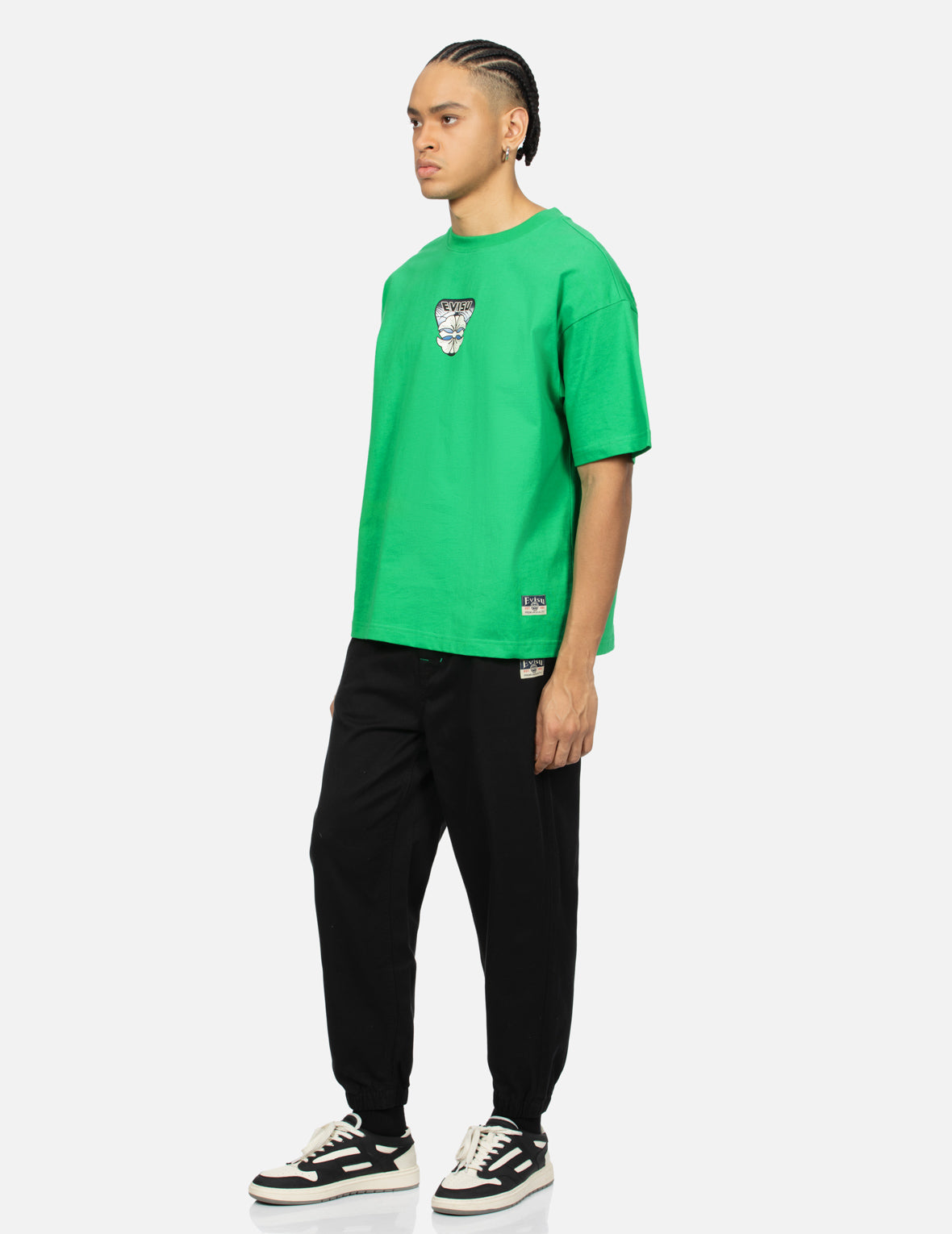 Multi Hanafuda Daruma and Daicock Print Loose Fit T-Shirt - Comfortable Casual Wear for Anime Fans & Japanese Culture Enthusiasts