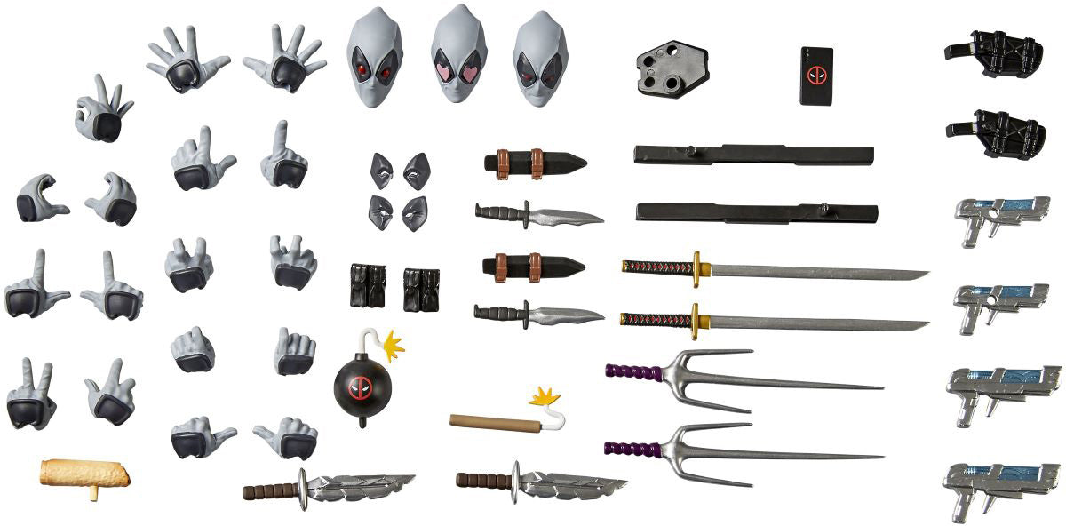 Amazing Yamaguchi Revoltech Deadpool X-Force Ver. 2.5 Action Figure - Highly Articulated Collectible Toy for Marvel Fans | Display, Photography & Cosplay Scenes