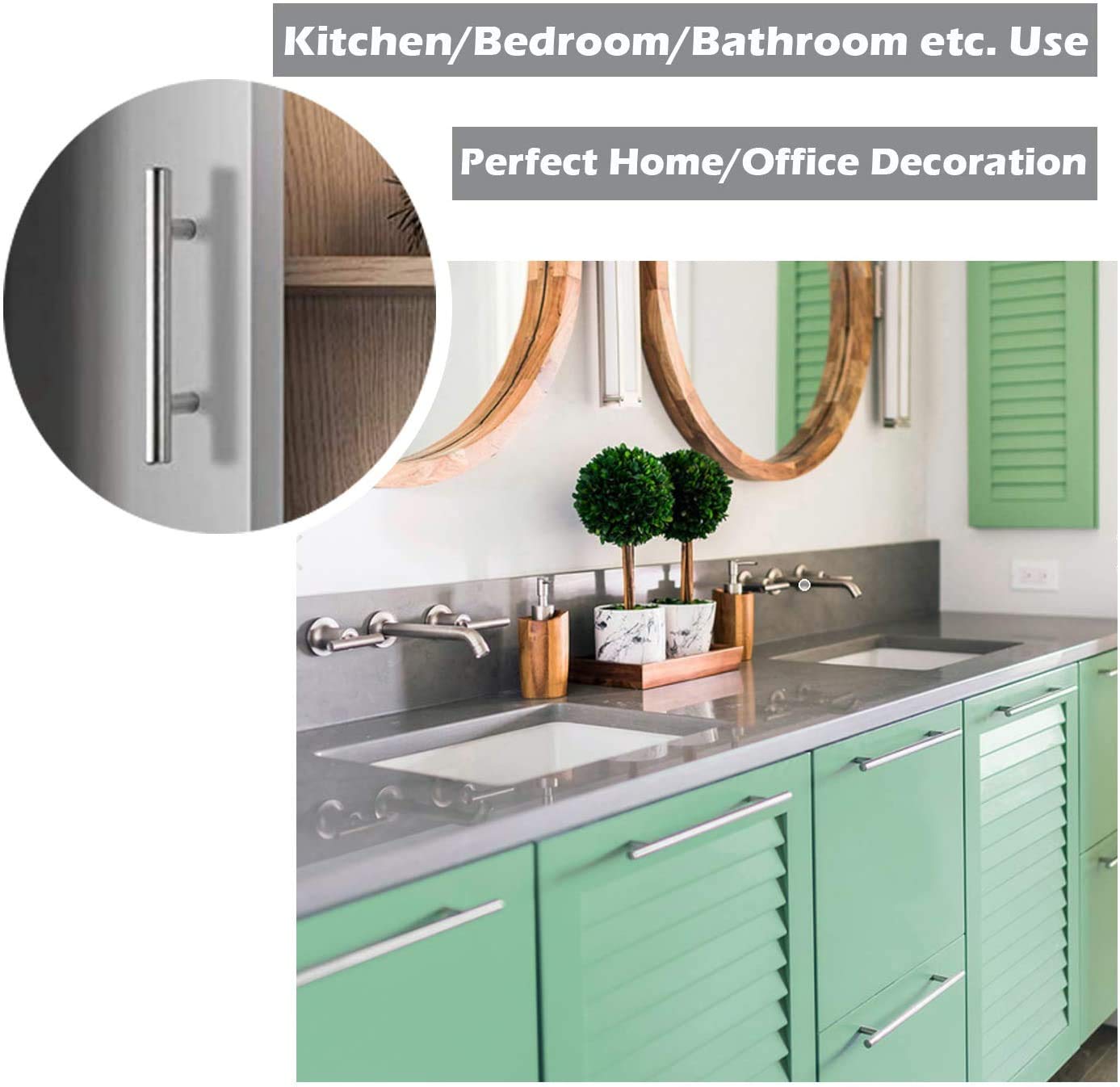 Gobrico 15 Pack Brushed Nickel Cabinet Pulls - 3-1/2