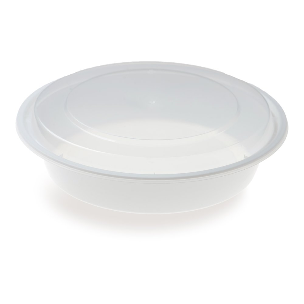 Restaurantware 48oz Disposable Takeout Containers - 100 Pack BPA-Free Microwavable Food Storage Boxes with Clear Plastic Lids | Perfect for Catering, Meal Prep & Leftovers