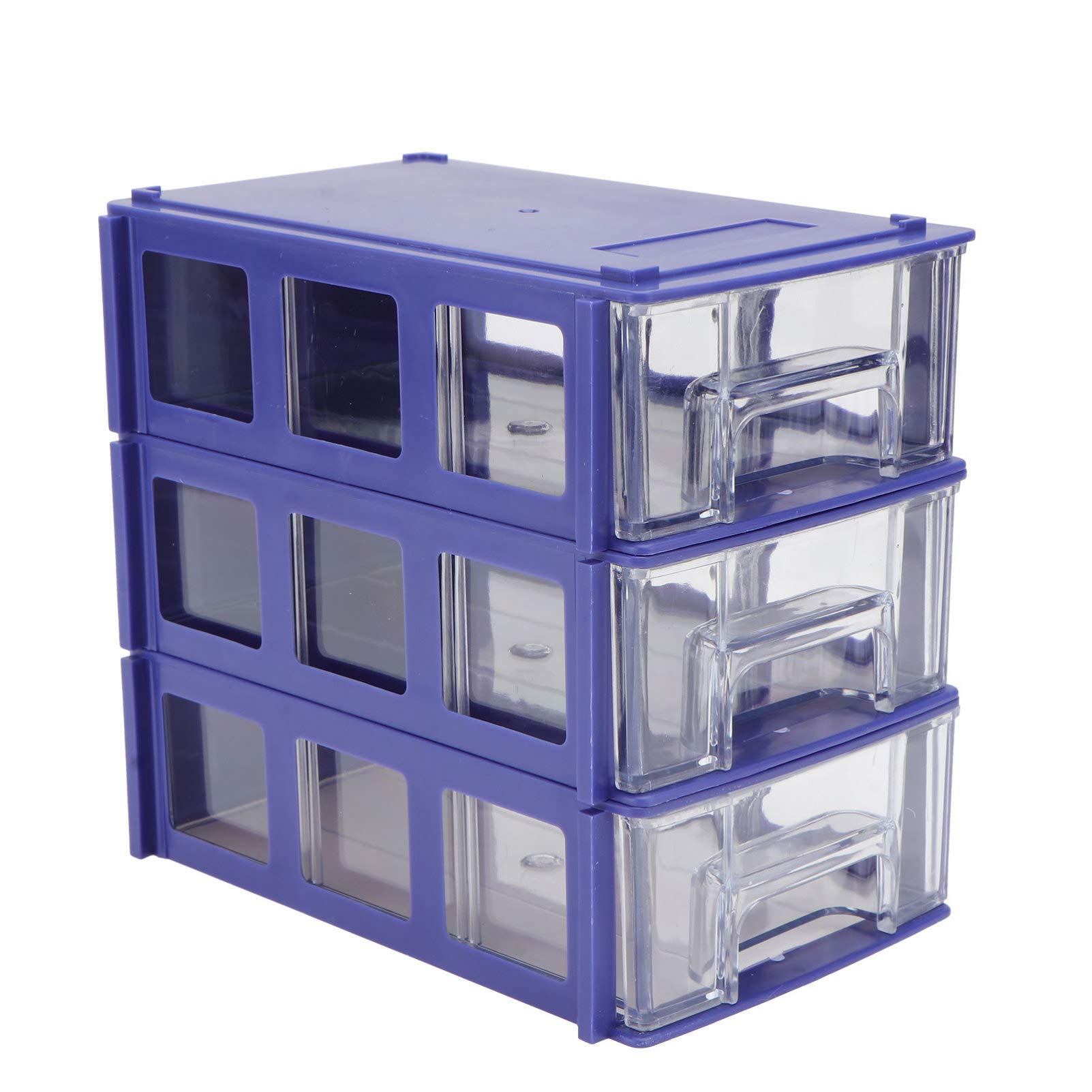 Cabilock 3-Piece Plastic Drawer Organizer Box - Portable Storage Case for Hardware, Screws, Bolts, Nuts, Nails & Craft Beads - Perfect for Toolbox, Workshop, Office & Home Organization