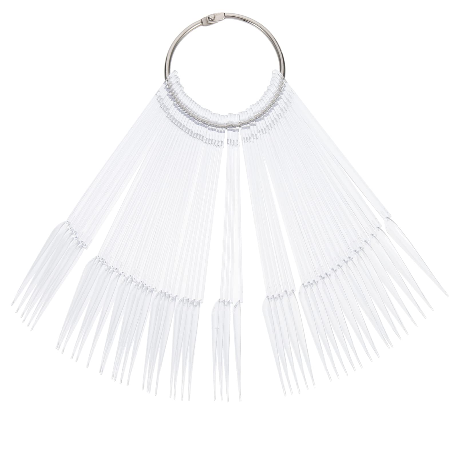 FRCOLOR Transparent Fan-Shaped Nail Display Stand - 50 Pack False Nail Sample Sticks for Nail Polish Color Display | Perfect for Home Salons, Nail Art Studios & DIY Manicure Practice