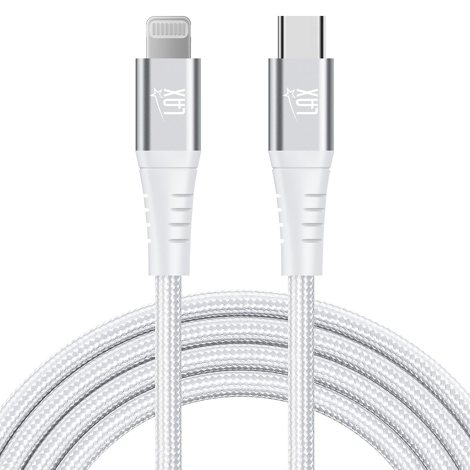 Apple MFi Certified USB C to Lightning Cable - 6ft Nylon Braided Fast Charging & Data Sync Cable for iPhone 14/14 Plus/14 Pro/14 Pro Max, iPad, iPod (Rainbow) - Perfect for Home, Office & Travel Charging