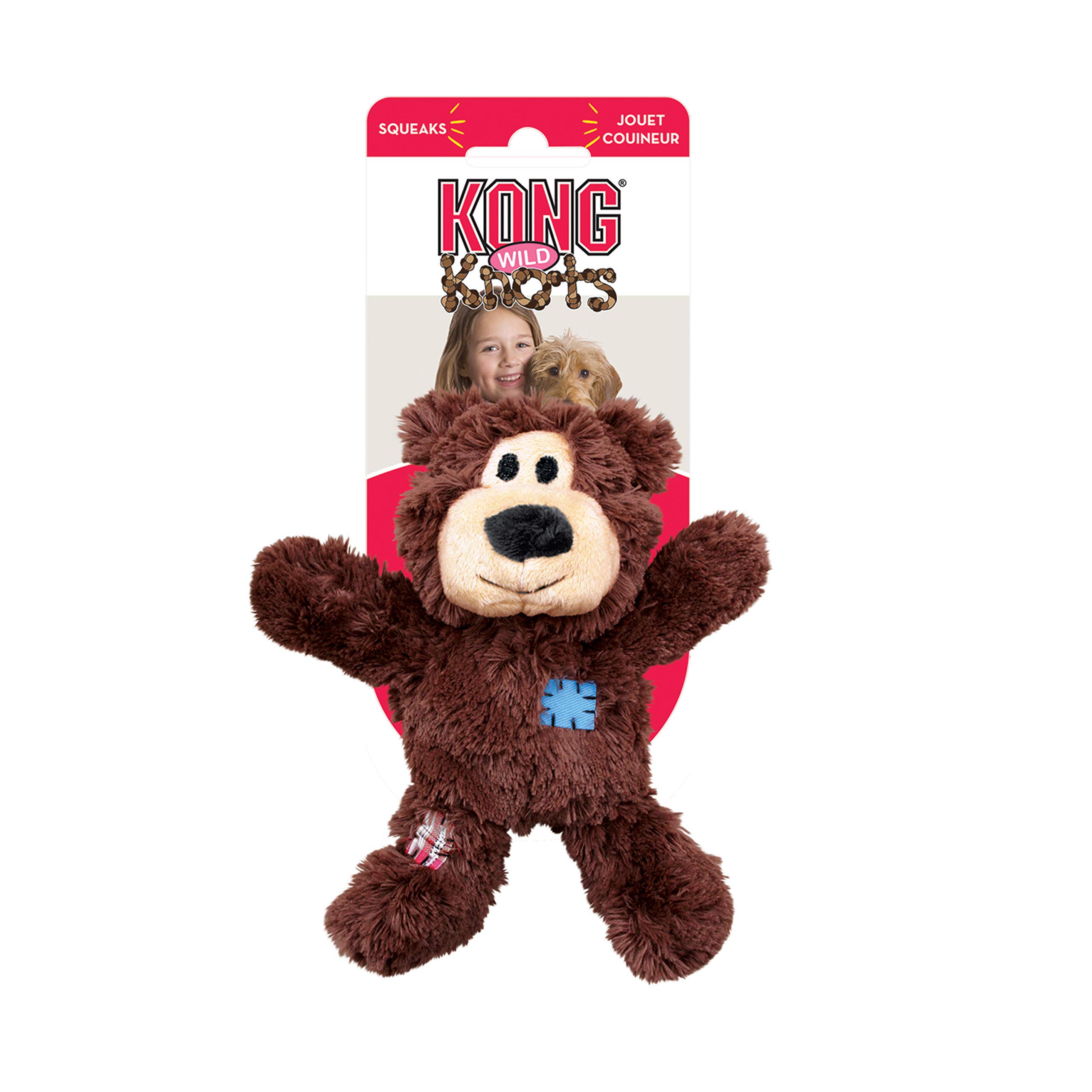 KONG Wild Knots Bear Dog Toy - X-Small Chew Toy for Small Dogs, Durable & Interactive Pet Toy for Puppies - Perfect for Indoor Play, Teething Relief, and Training Rewards