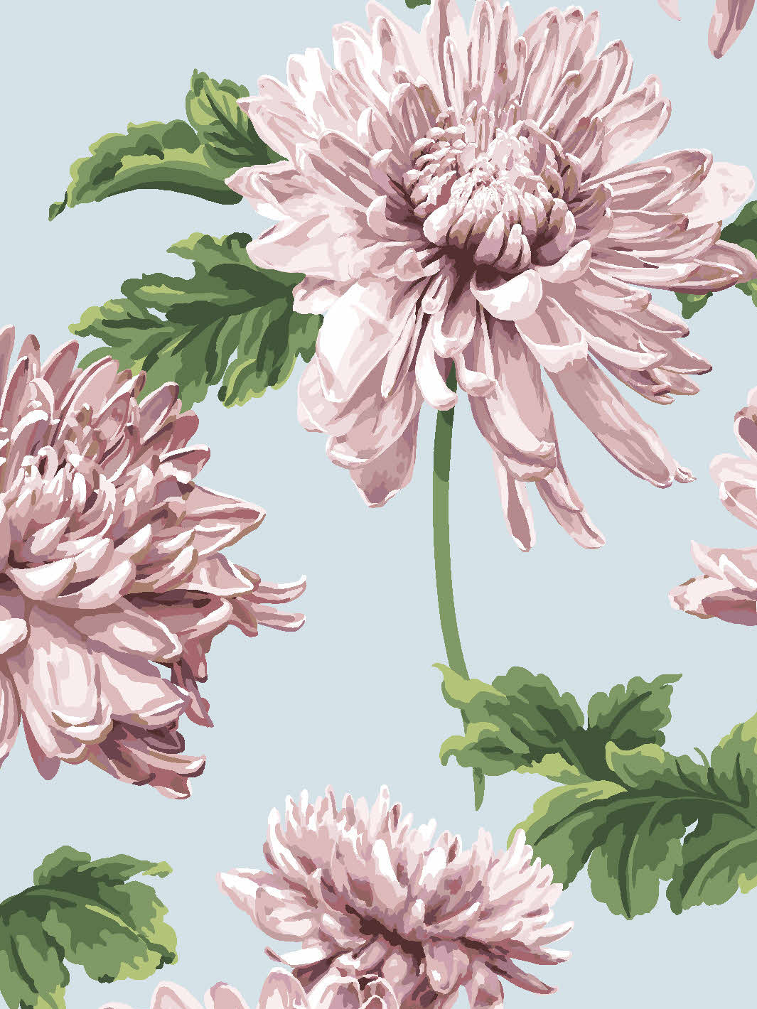 Sarah Jessica Parker 'Mums for Marion Small' Misty Blue Floral Wallpaper - Perfect for Nursery, Bedroom & Home Decor