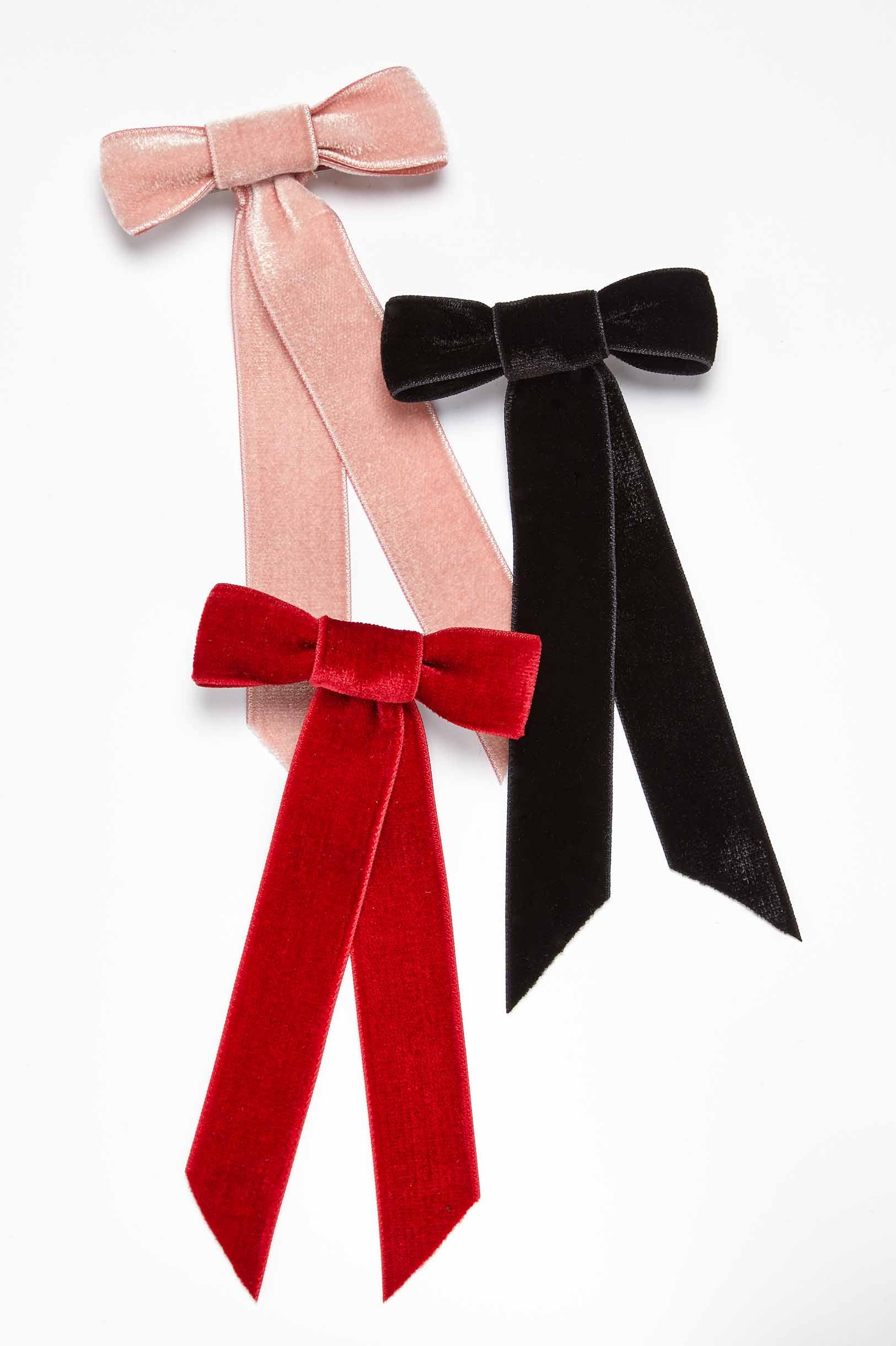 Jennifer Velvet Bow Barrette Hair Clip - Elegant Women's Hair Accessories for Parties, Weddings & Daily Wear