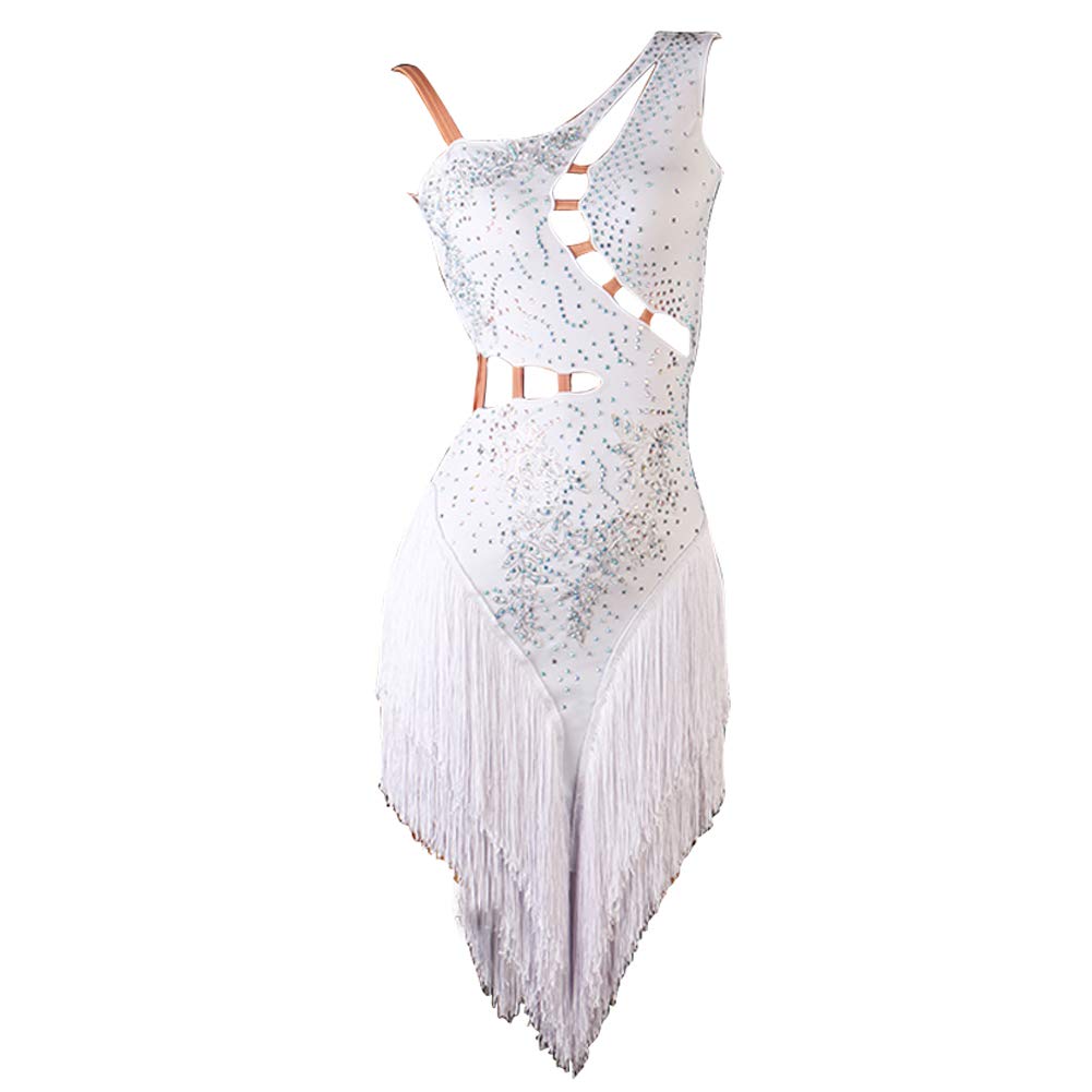 Sexy Women's Latin Dance Dress with Tassels - Backless Salsa Tango Performance Costume for Professional Dancers & Performances - Perfect for Dance Competitions, Shows & Stage Performances