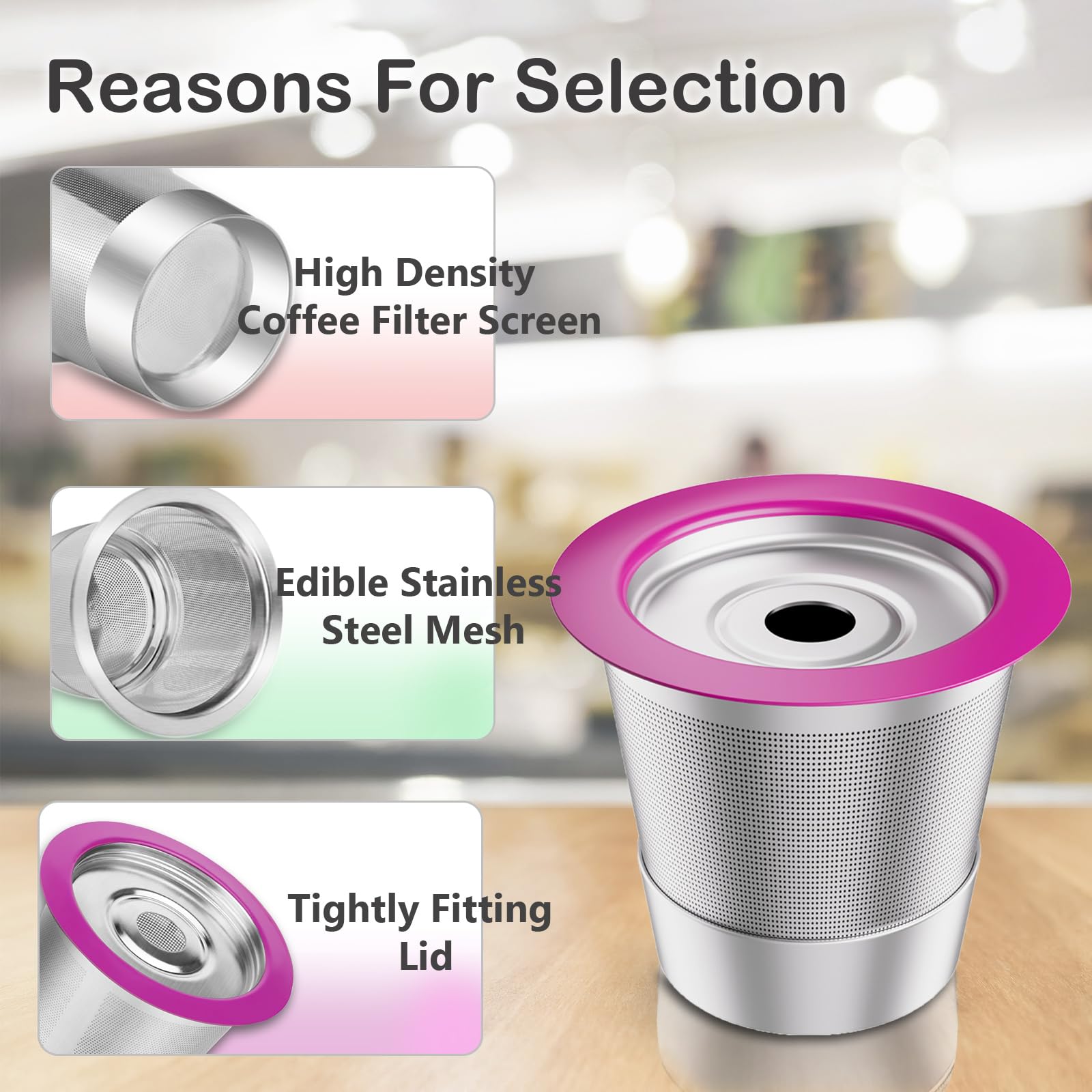 Reusable K Cups for Keurig - Universal Stainless Steel Coffee Pods Compatible with Keurig 1.0 & 2.0 Brewers | Eco-Friendly Coffee Filters for Home & Office Use