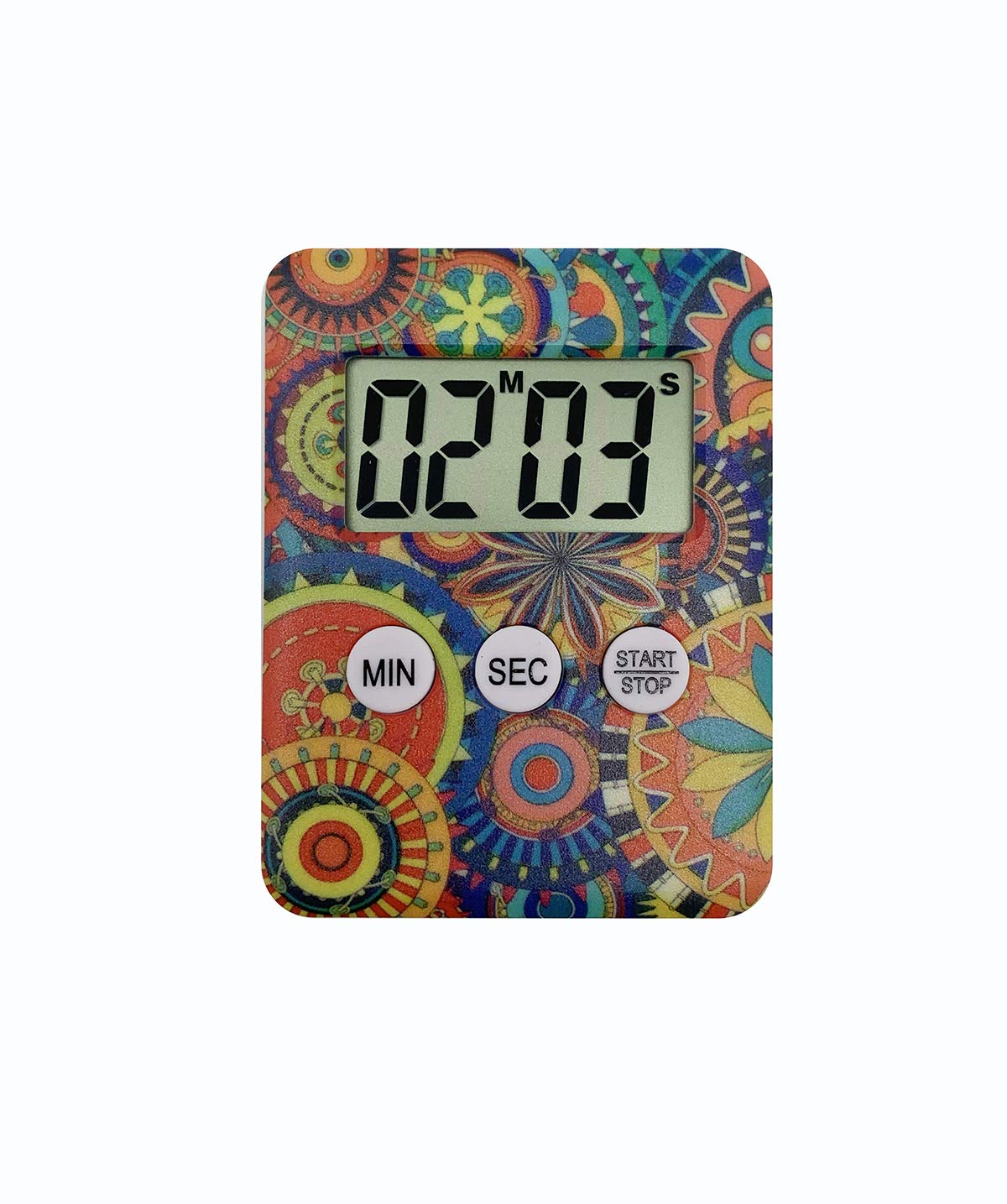Vibrant Floral Digital Kitchen Magnetic Timer with Loud Alarm - Perfect for Cooking, Baking, Workouts & Kids | Countertop, Desktop, Classroom & Bathroom Use | Battery Included | Ideal for Home, Office & School Activities