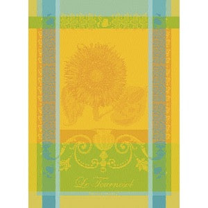 Le Tournesol Soleil Kitchen Towel 22x30 Inches 100% Cotton - Absorbent Dish Cloth for Drying Dishes, Cleaning Countertops & Decorative Kitchen Use