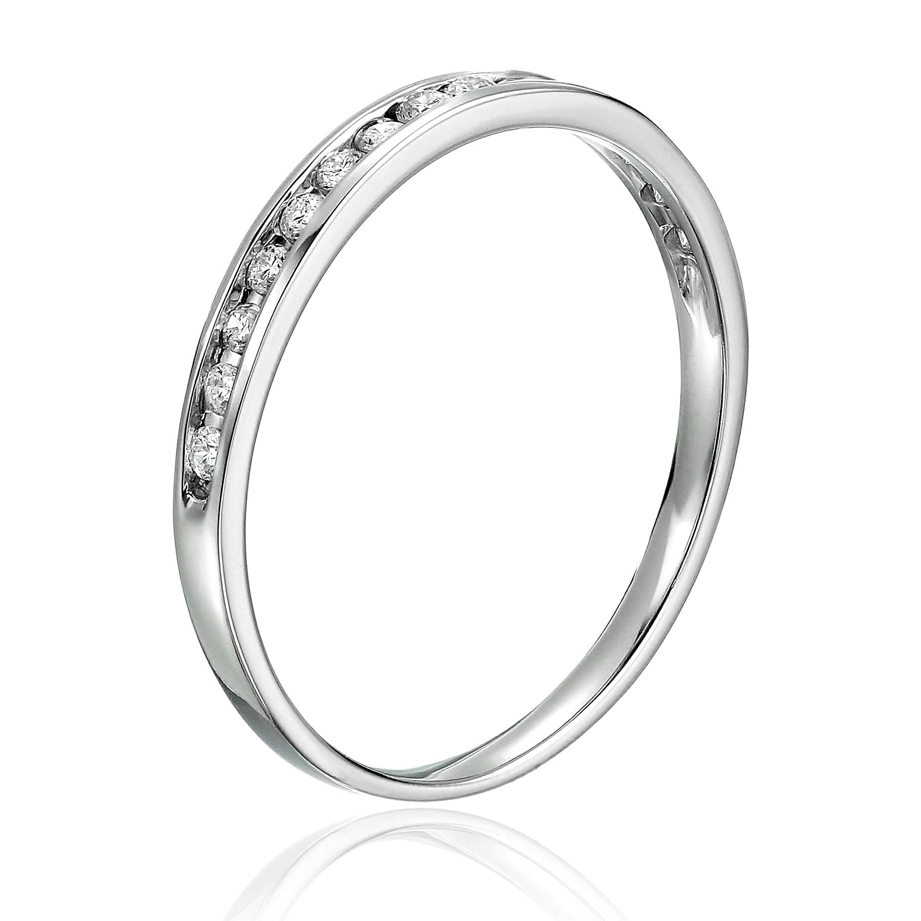 1/10 cttw to 1 cttw Diamond Wedding Band for Women - 10K Gold Channel Set Engagement Ring (Size 4.5-10) | Classic Bridal Jewelry for Anniversary, Proposal & Special Occasions